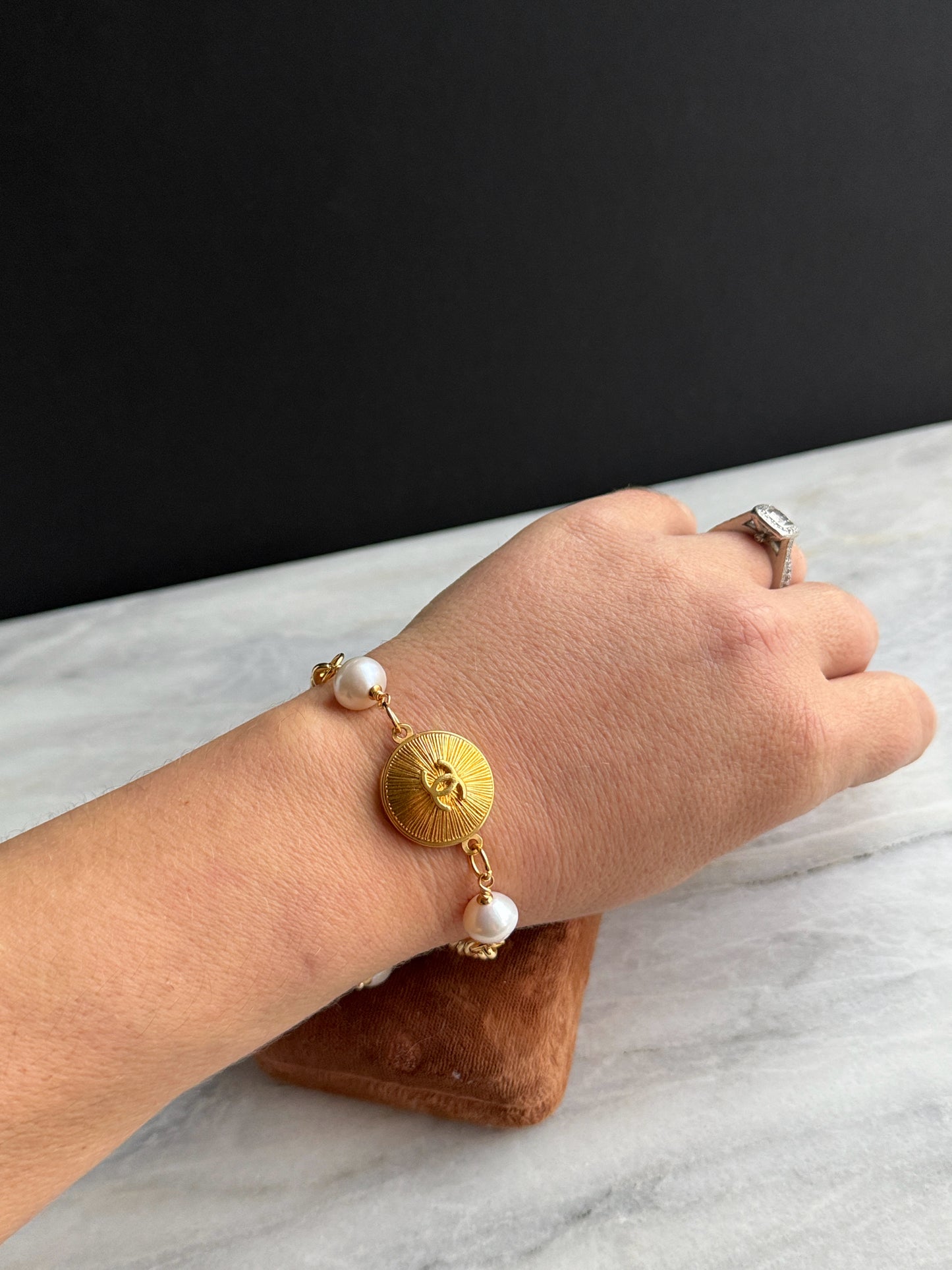 Gold chunky Authentic Reworked button bracelet