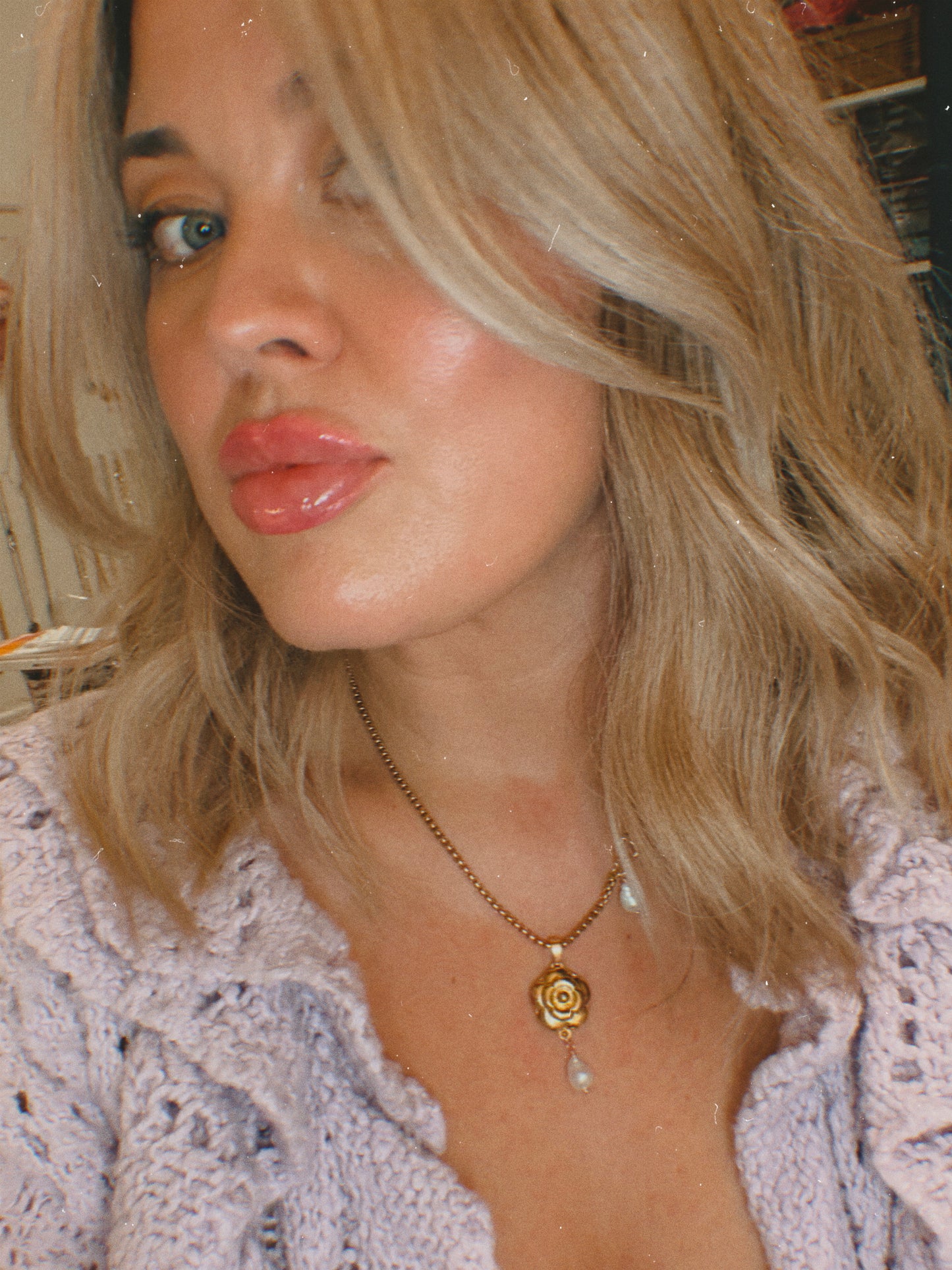 🌼 CAMELLIA 🌼 Extremely rare Vintage Authentic reworked Gold button Necklace - ONE OF A KIND