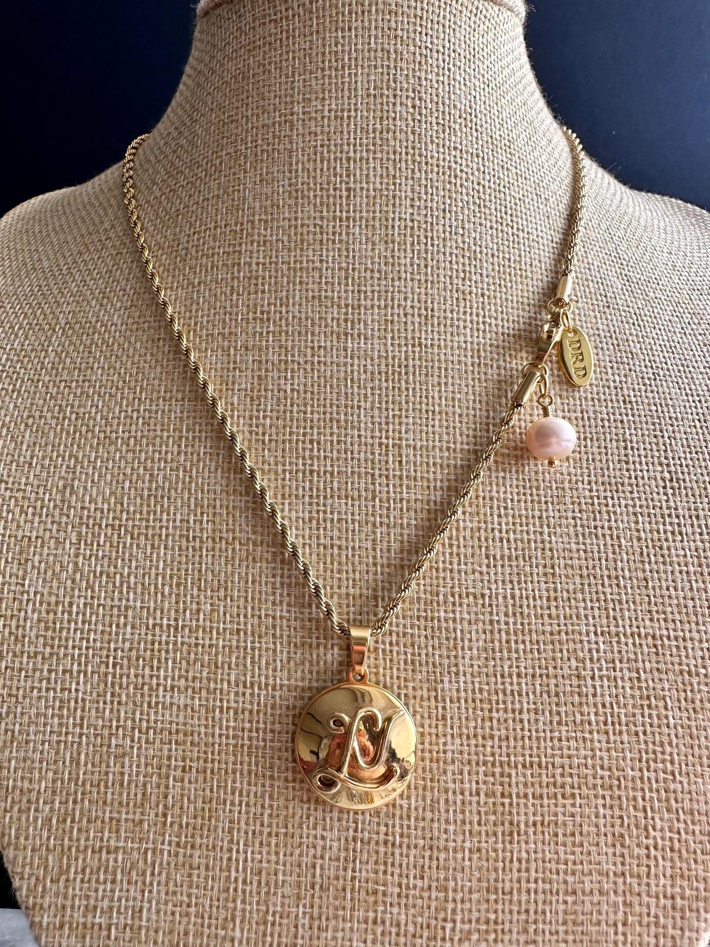 Authentic gold reworked Louis Vuitton button Necklace - VERY rare!