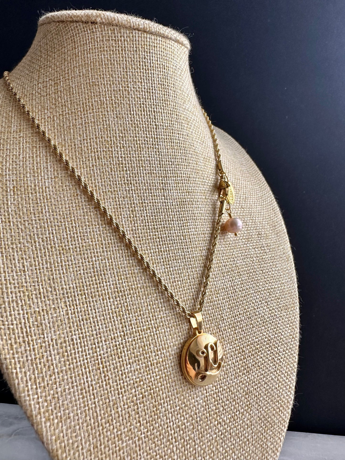 Authentic gold reworked Louis Vuitton button Necklace - VERY rare!