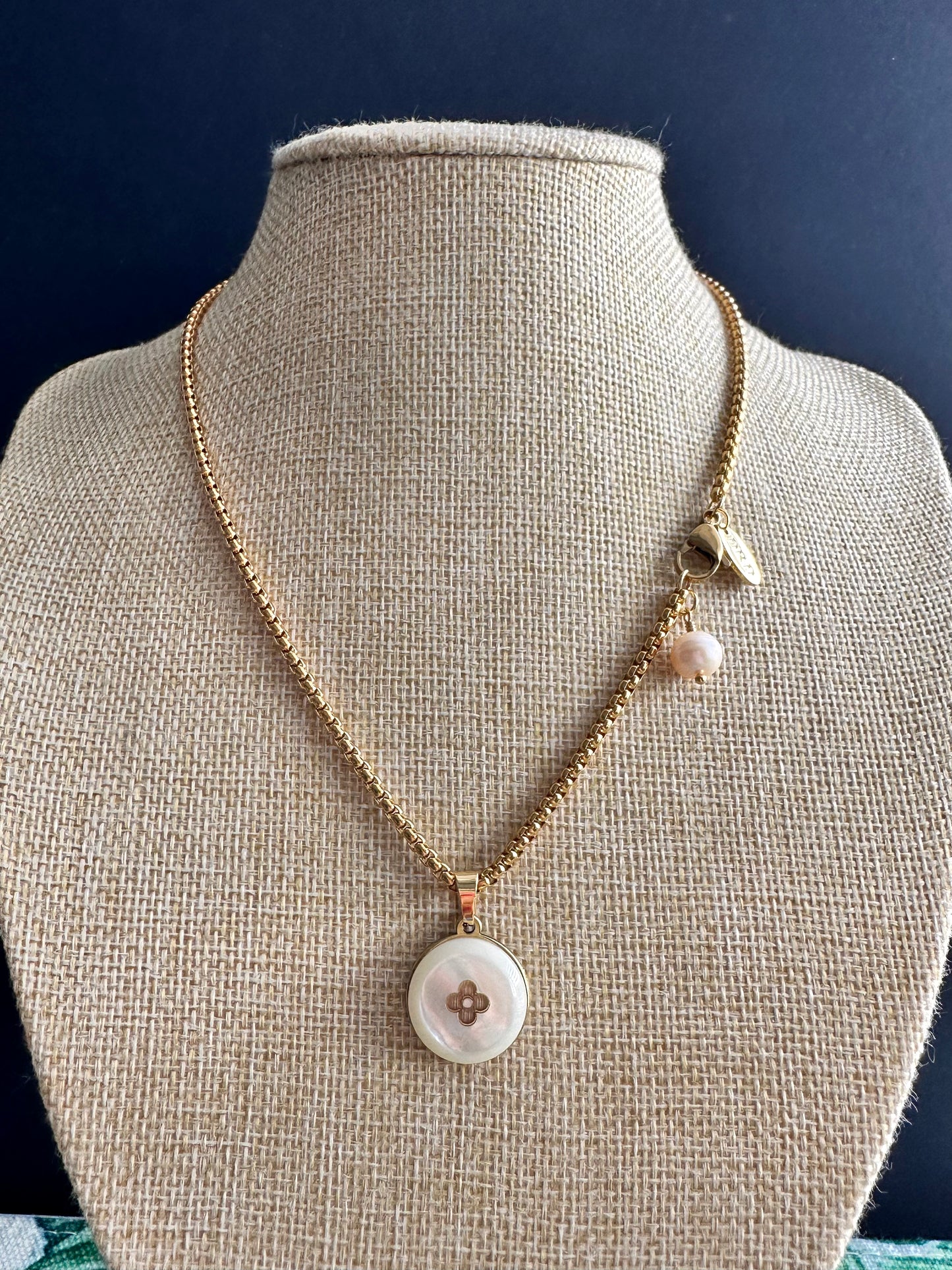 ✨ Authentic gold reworked Louis Vuitton button Necklace - VERY rare!