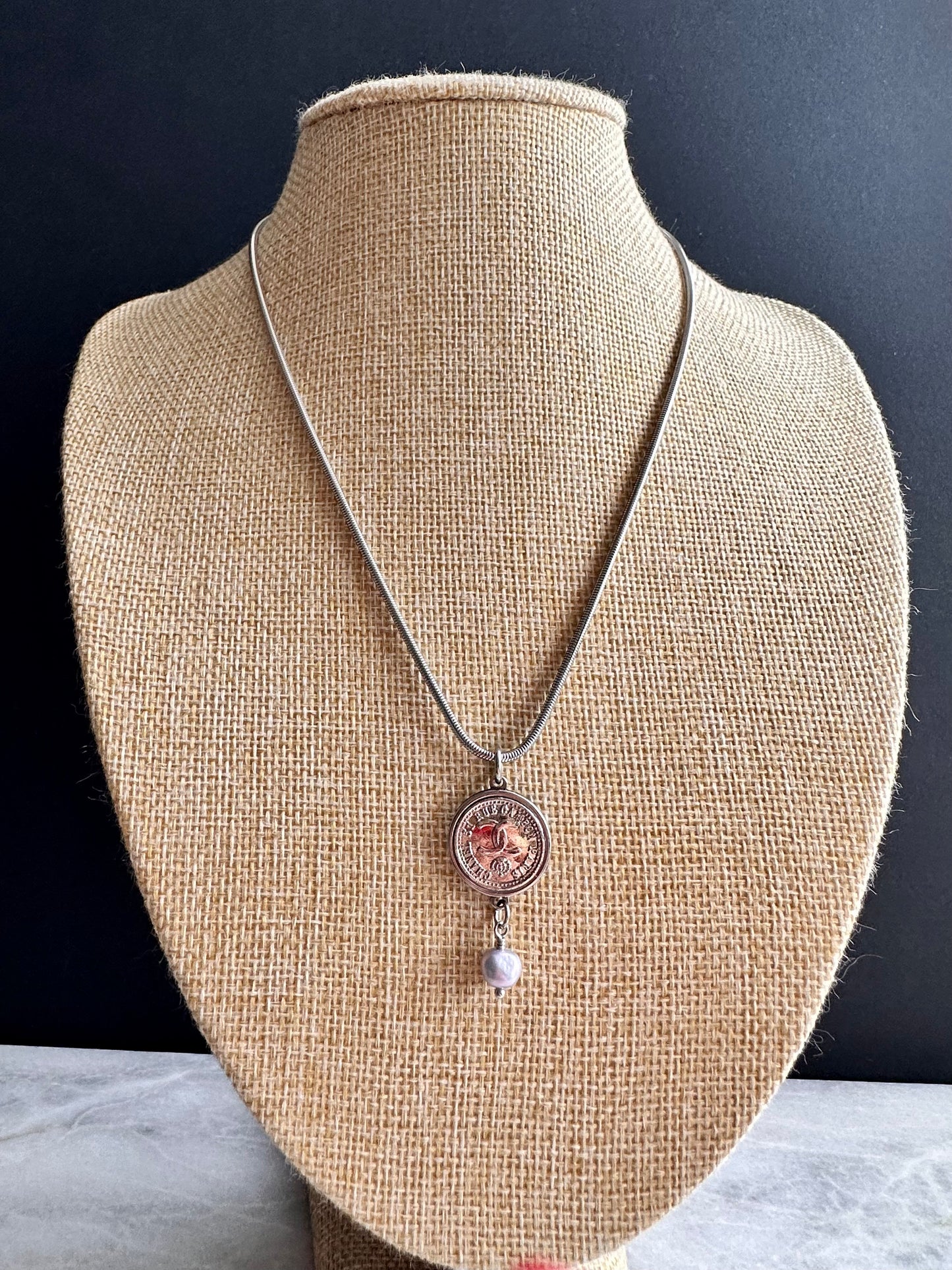 Authentic Reworked silver Button Necklace