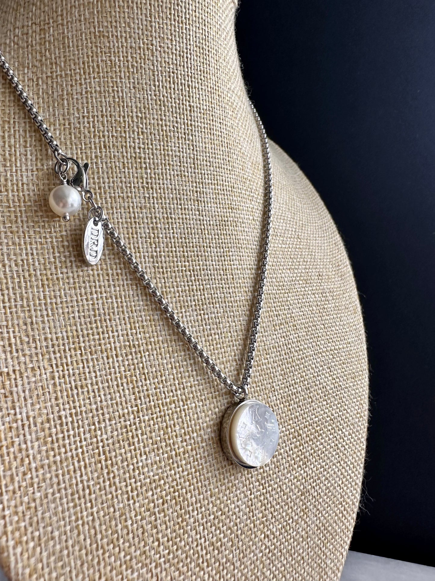 ✨ Authentic silver reworked Louis Vuitton button Necklace - VERY rare!