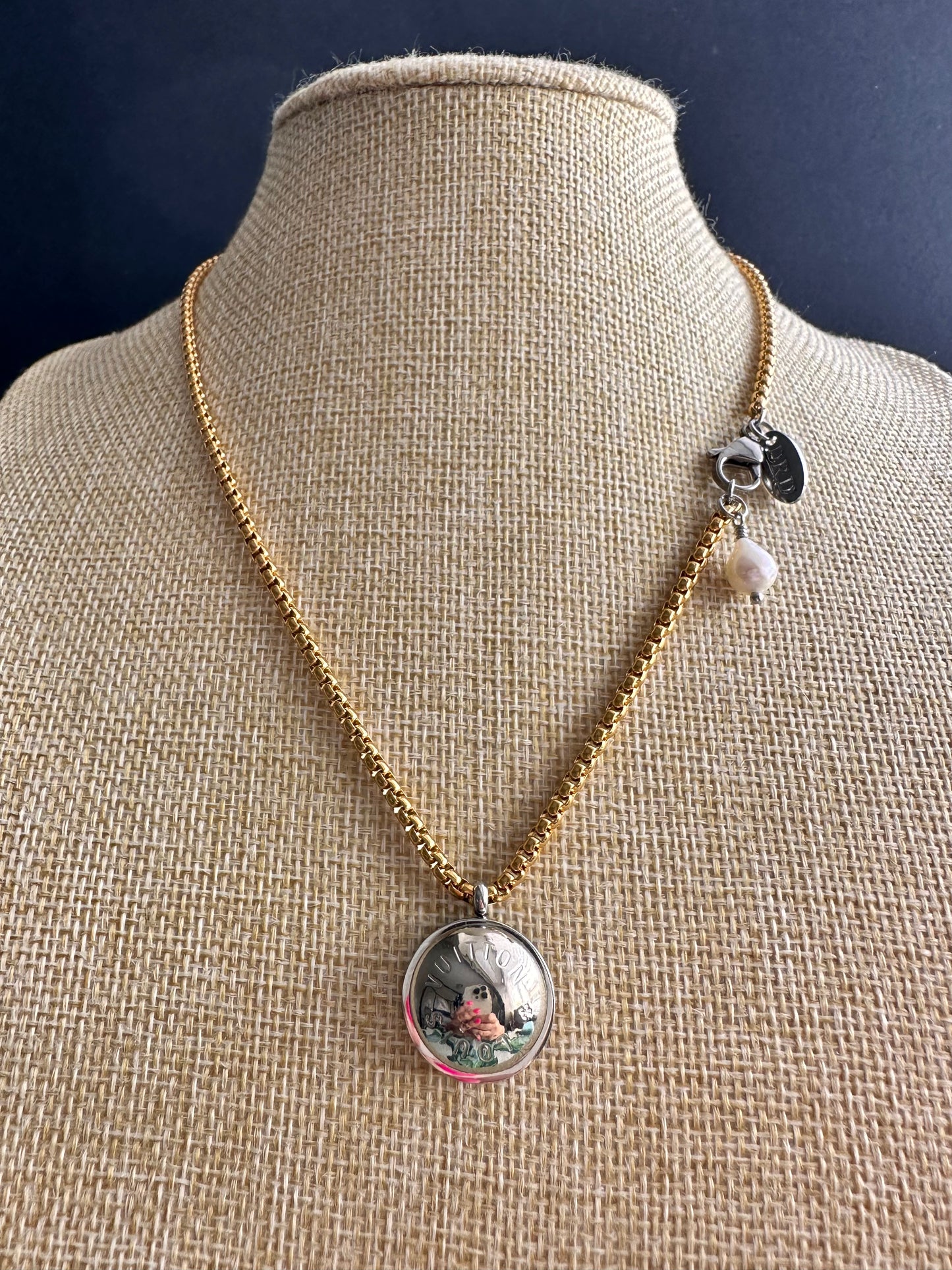 ✨Mixed metal • Authentic reworked Louis Vuitton button Necklace - VERY rare!