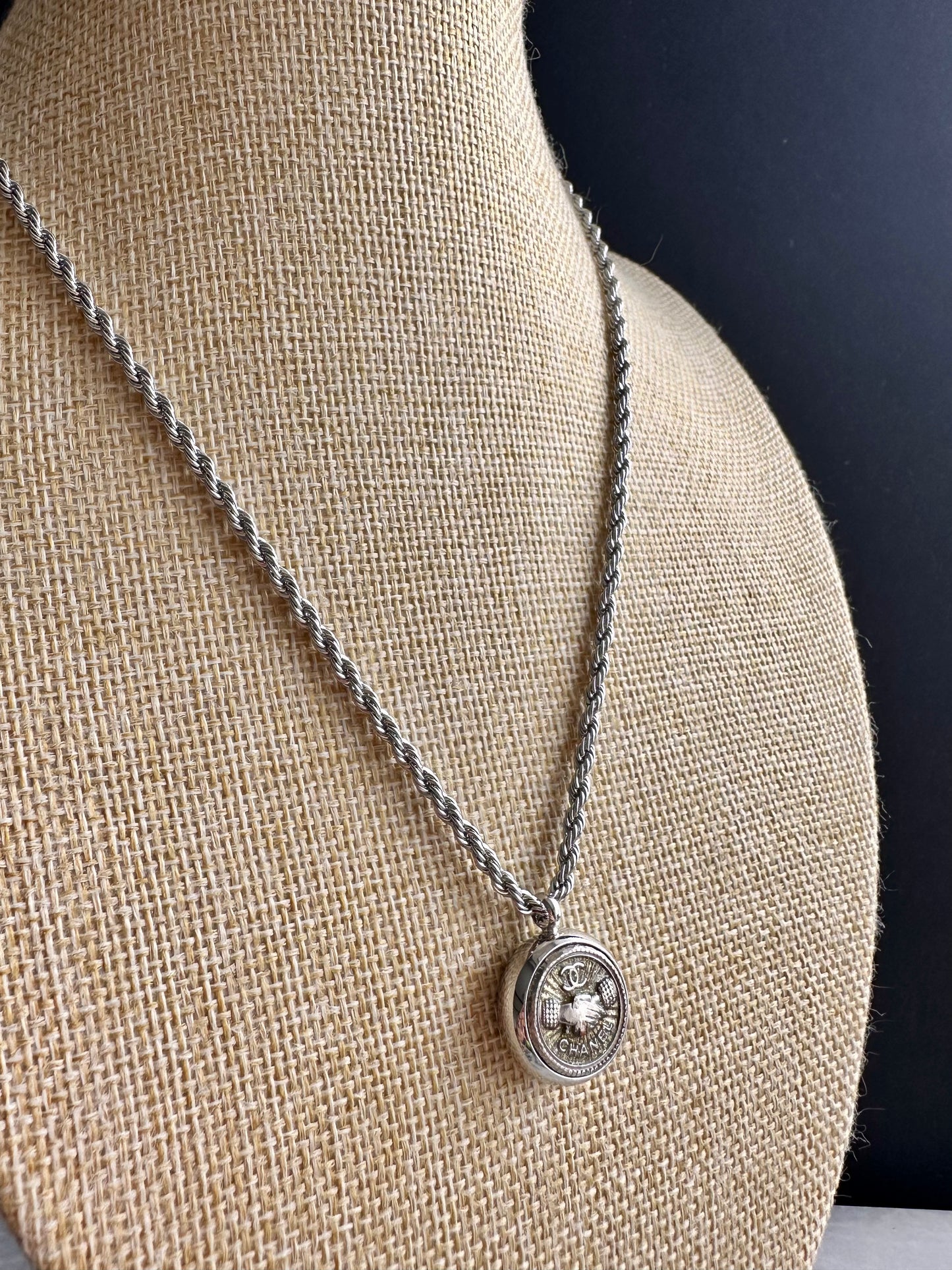 Authentic Reworked silver Button Necklace - PLEASE READ