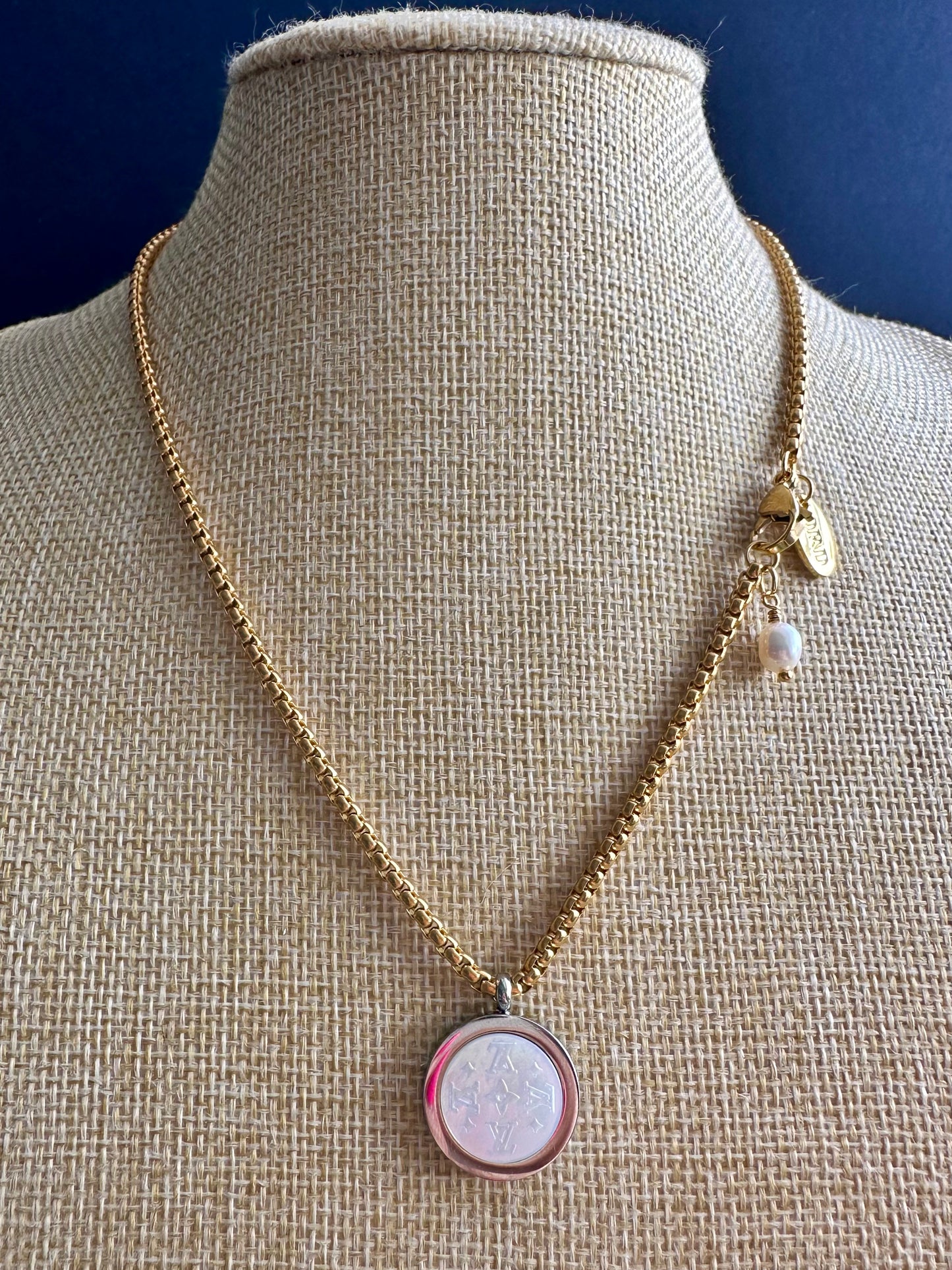 ✨Mixed metal • Authentic gold reworked Louis Vuitton button Necklace - VERY rare!