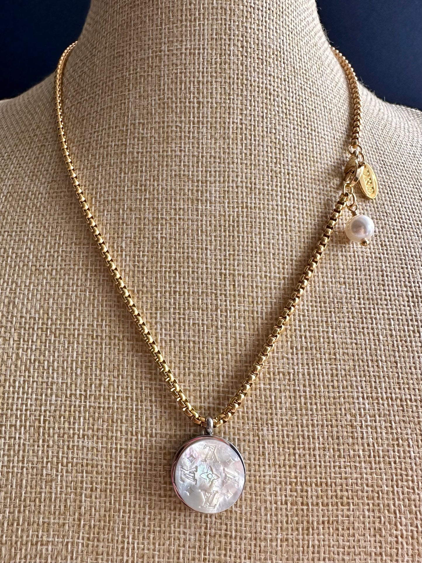 ✨Mixed metal • Authentic gold reworked Louis Vuitton button Necklace - VERY rare!