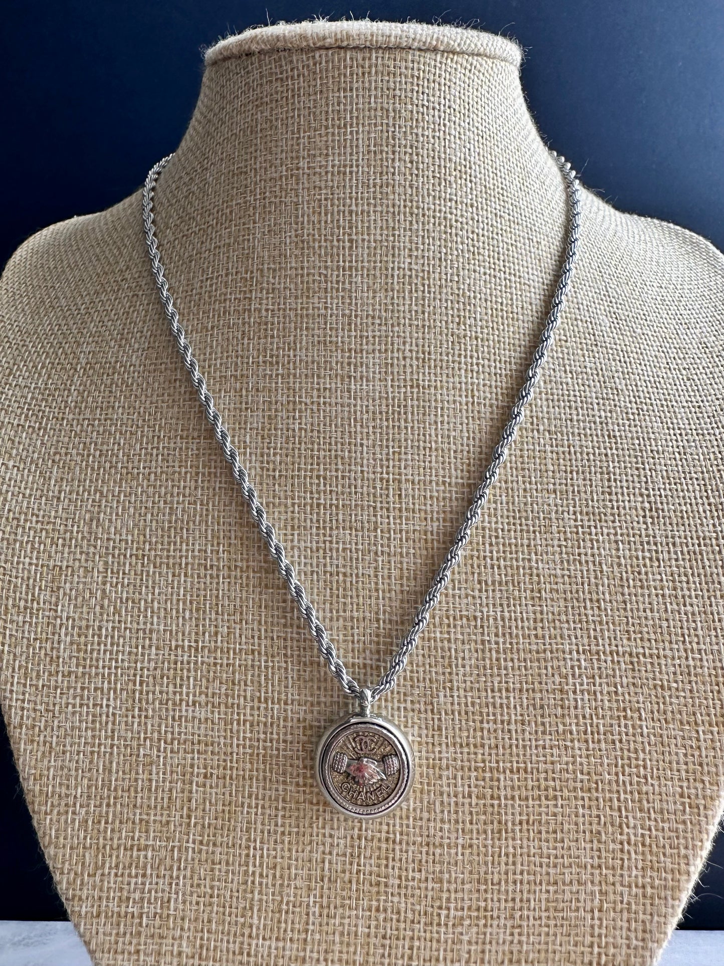 Authentic Reworked silver Button Necklace - PLEASE READ