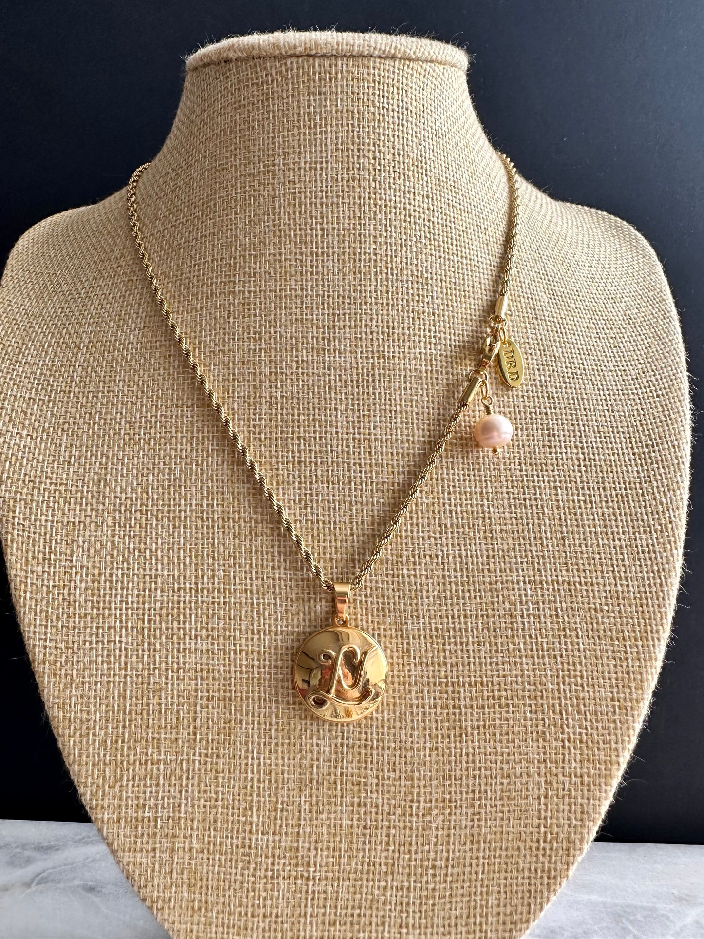 Authentic gold reworked Louis Vuitton button Necklace - VERY rare!