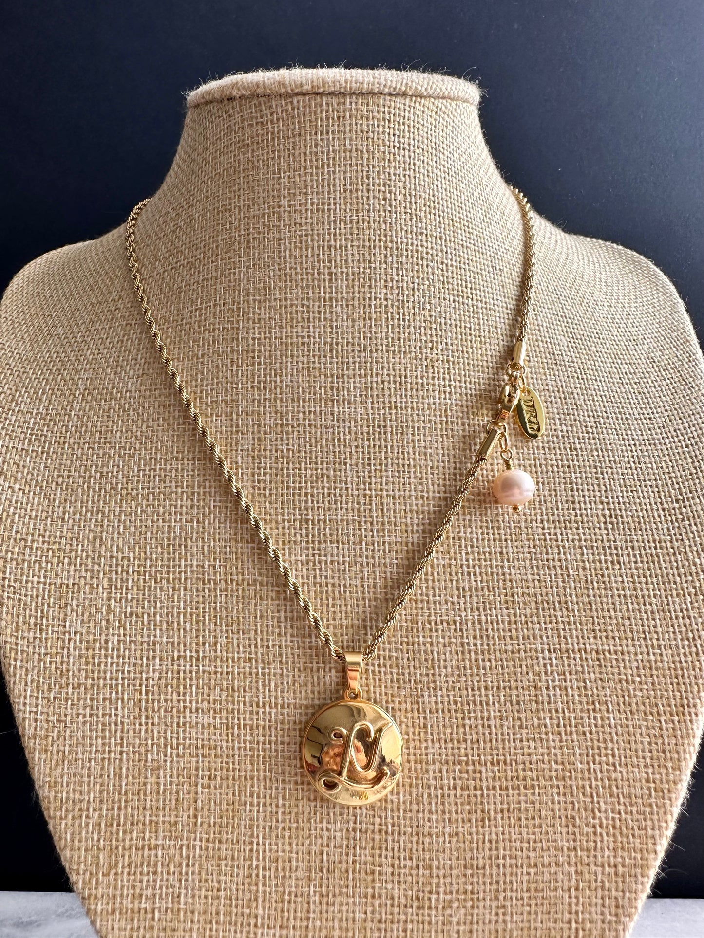Authentic gold reworked Louis Vuitton button Necklace - VERY rare!