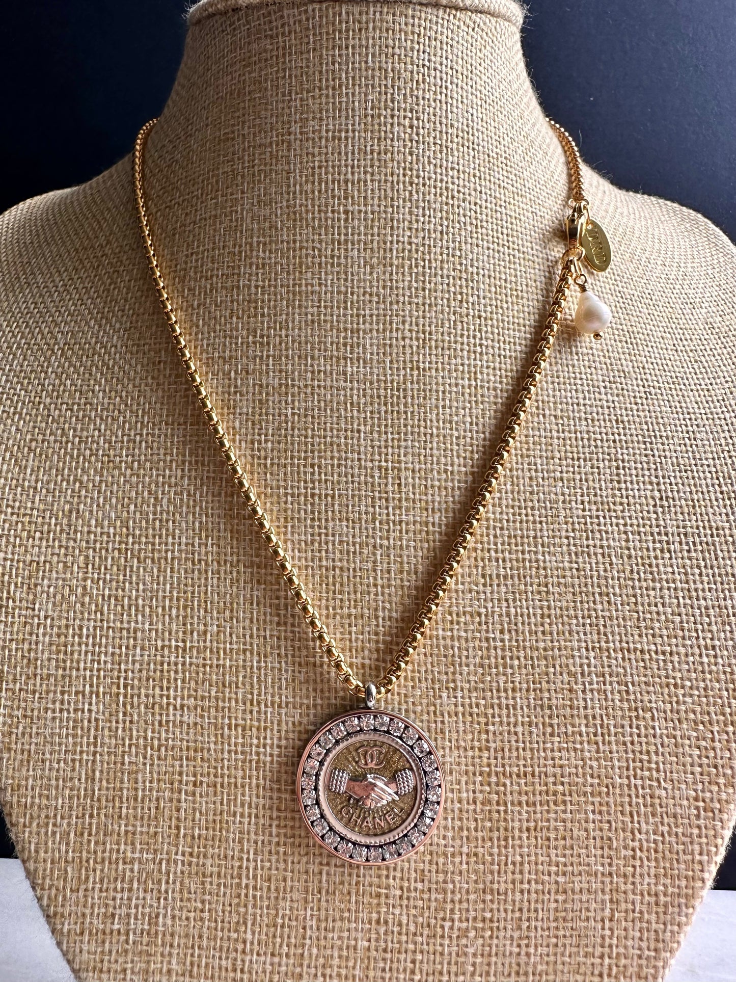 Authentic Reworked mixed metal Button Necklace