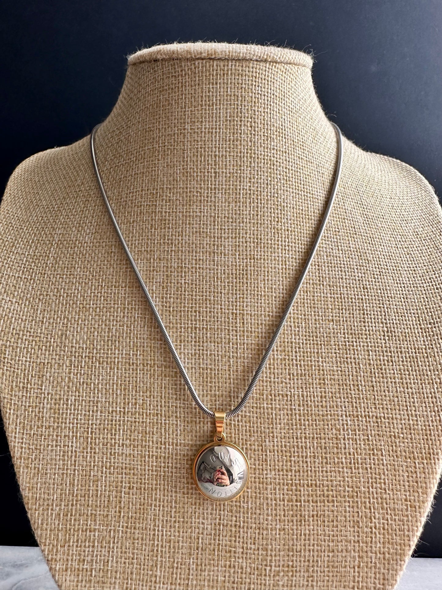 ✨Mixed metal • Authentic reworked Louis Vuitton button Necklace - VERY rare!