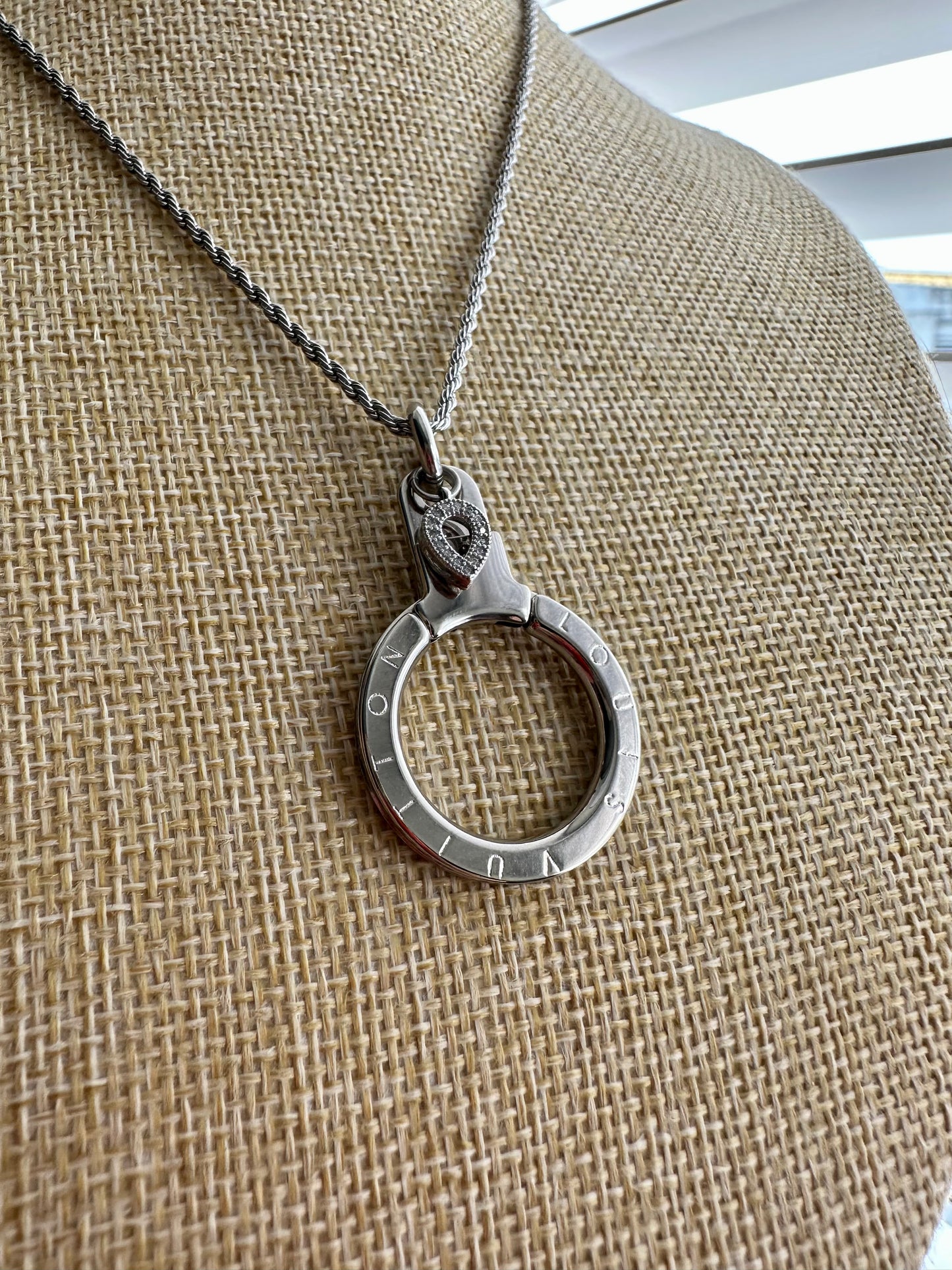 Authentic silver reworked Louis Vuitton Clasp Necklace - VERY rare!