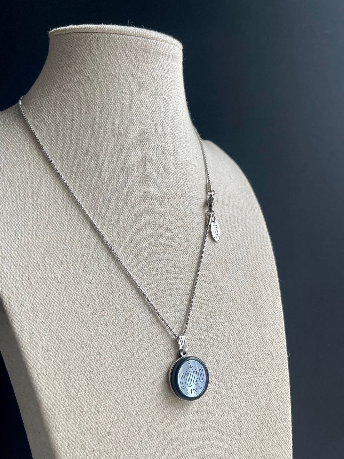 Authentic Reworked silver Button Necklace