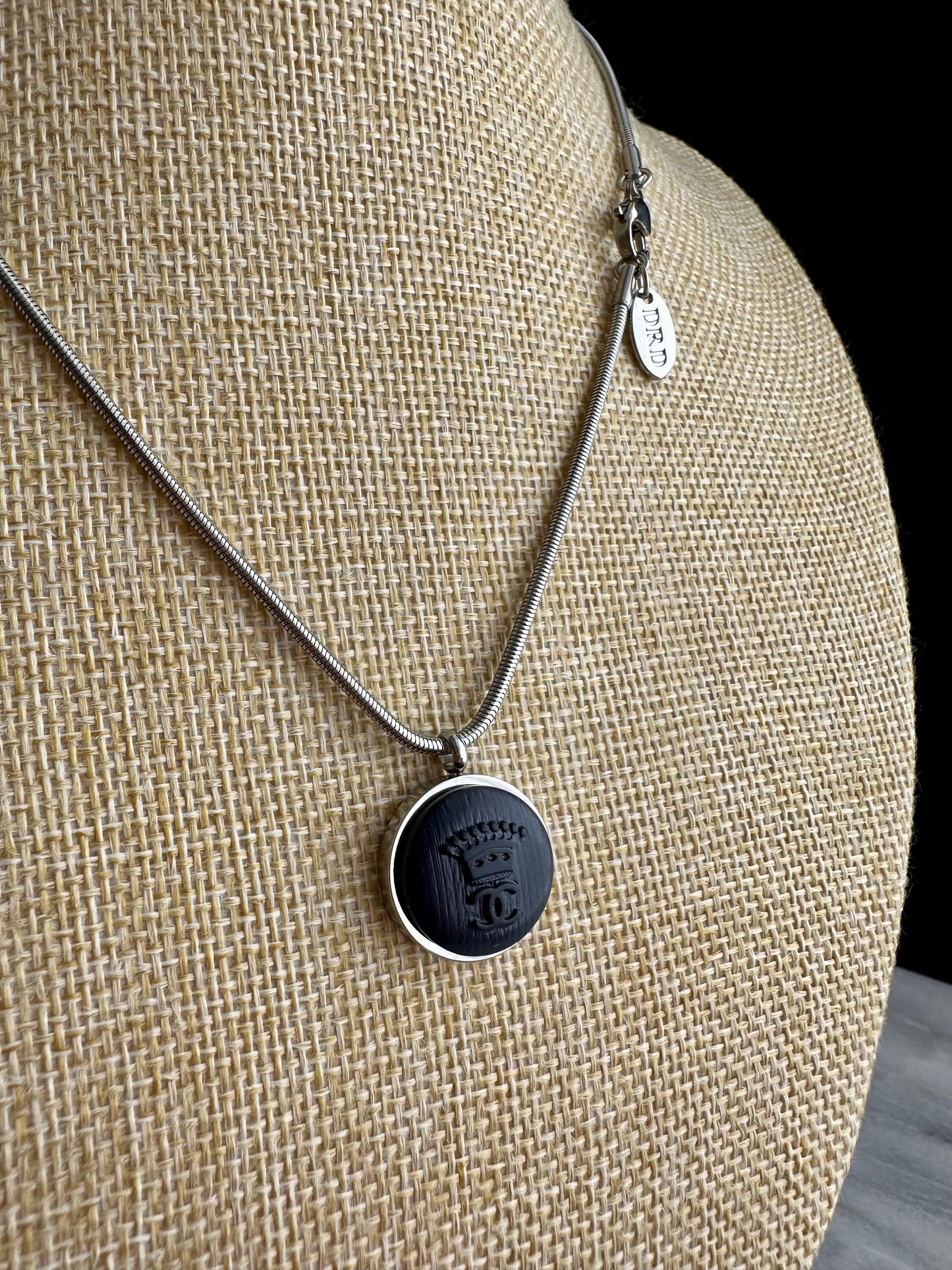 Authentic Reworked silver Button Necklace