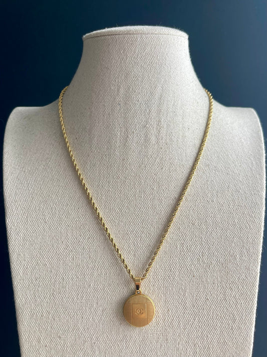 Vintage Authentic reworked Gold button Necklace