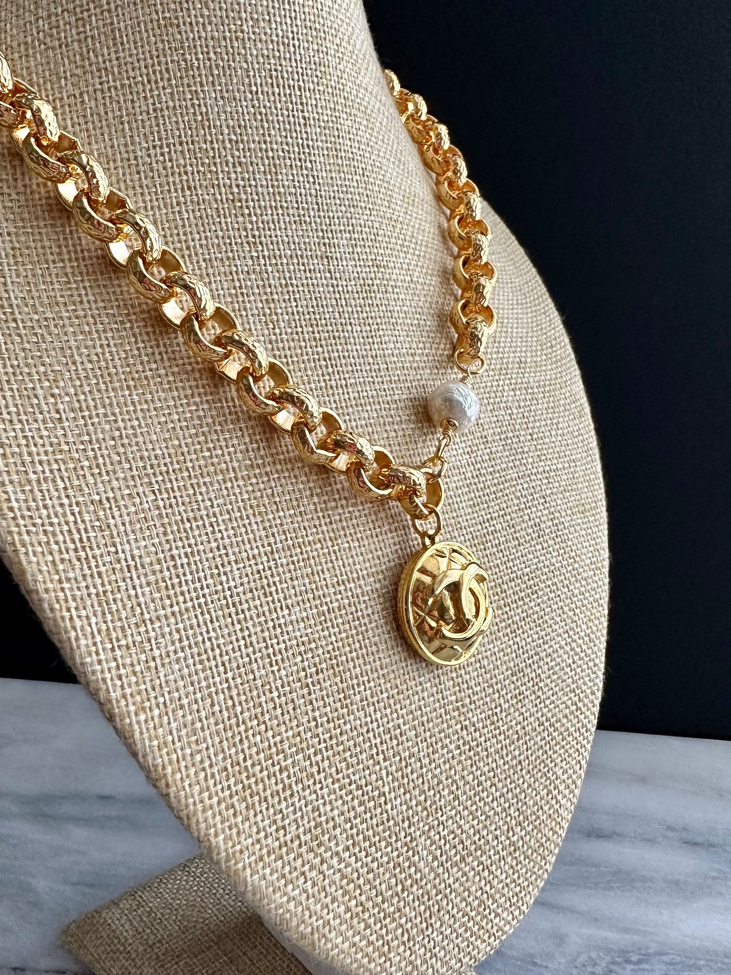 One of a kind Authentic Reworked button necklace