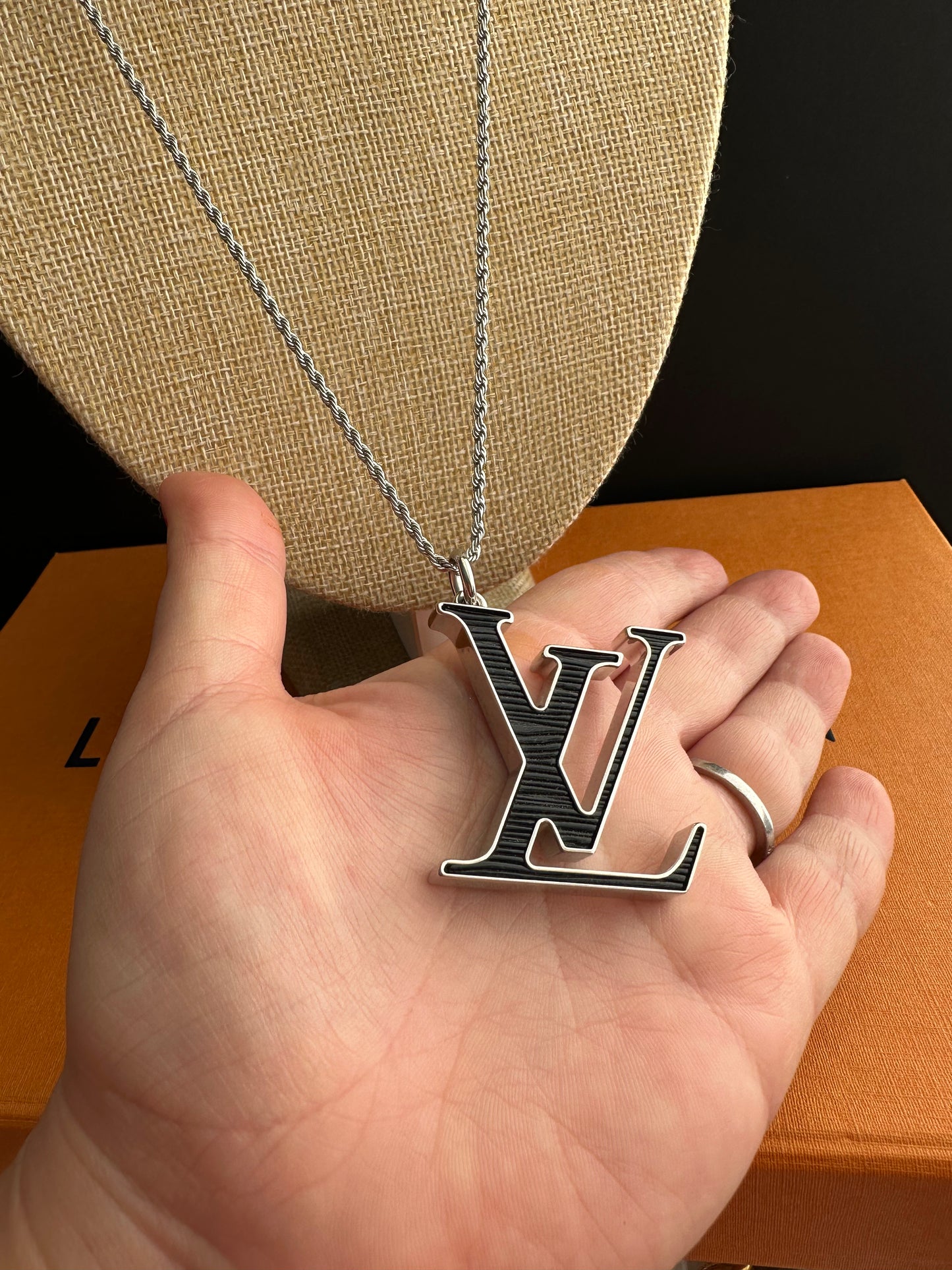 ✨ Authentic silver reworked Louis Vuitton Necklace - VERY rare!