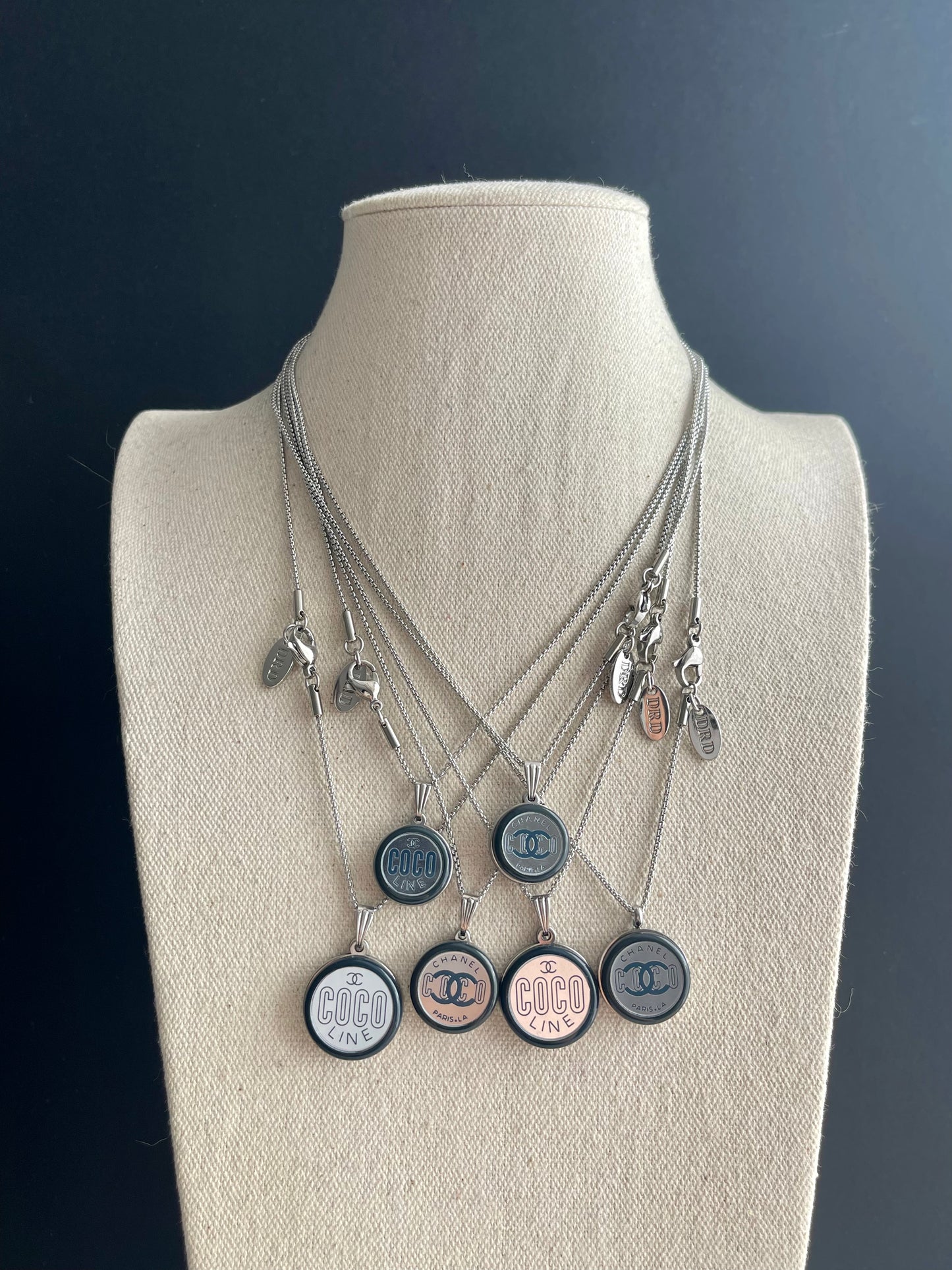 Authentic Reworked silver Button Necklace