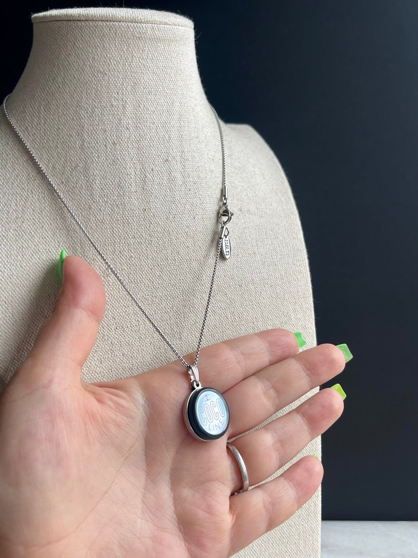Authentic Reworked silver Button Necklace