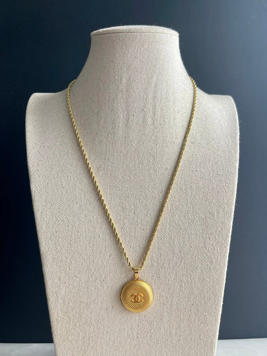 Vintage Authentic reworked Gold button Necklace