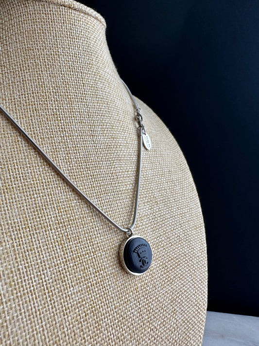 Authentic Reworked silver Button Necklace