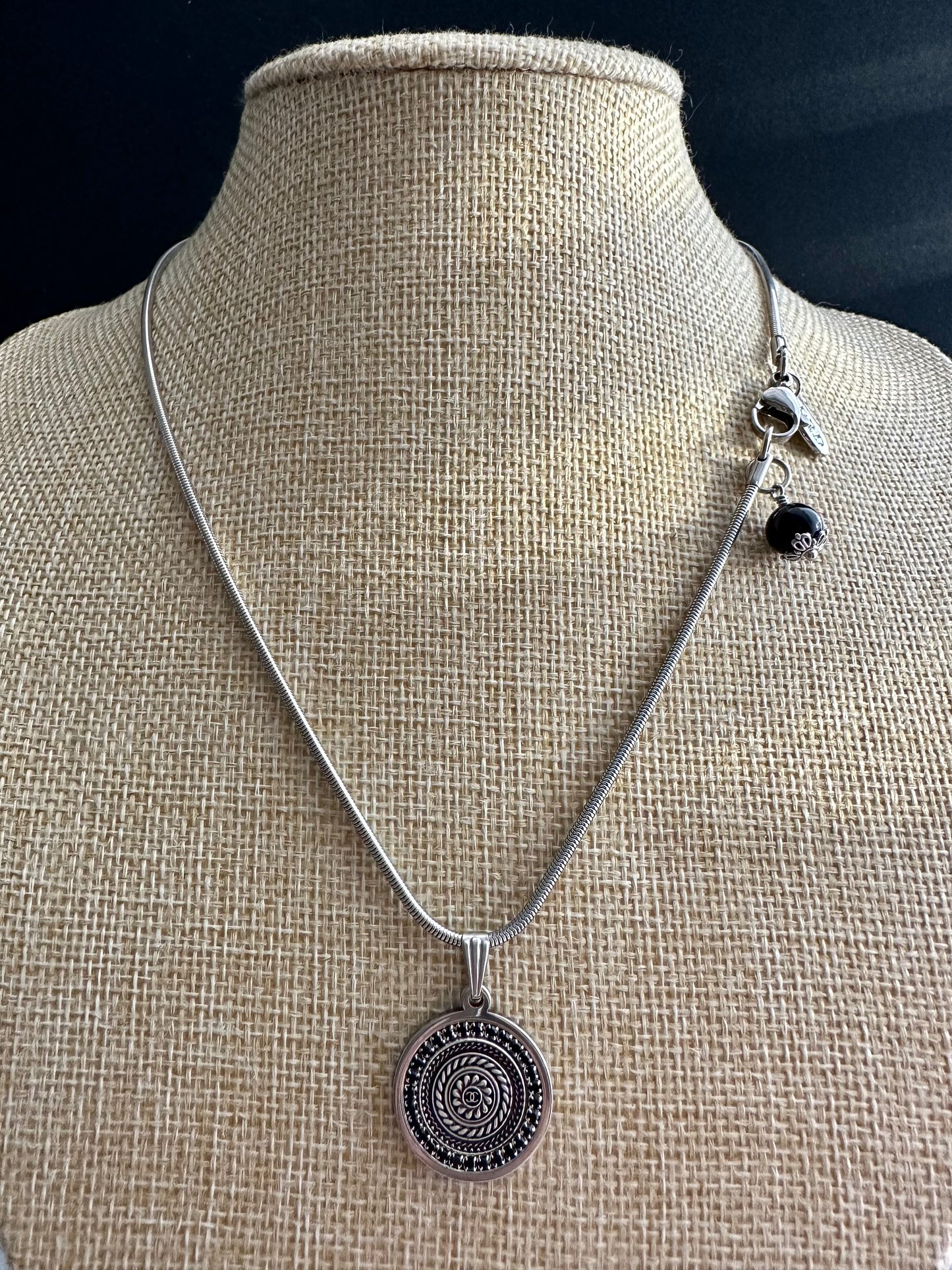 Authentic Reworked silver Button Necklace