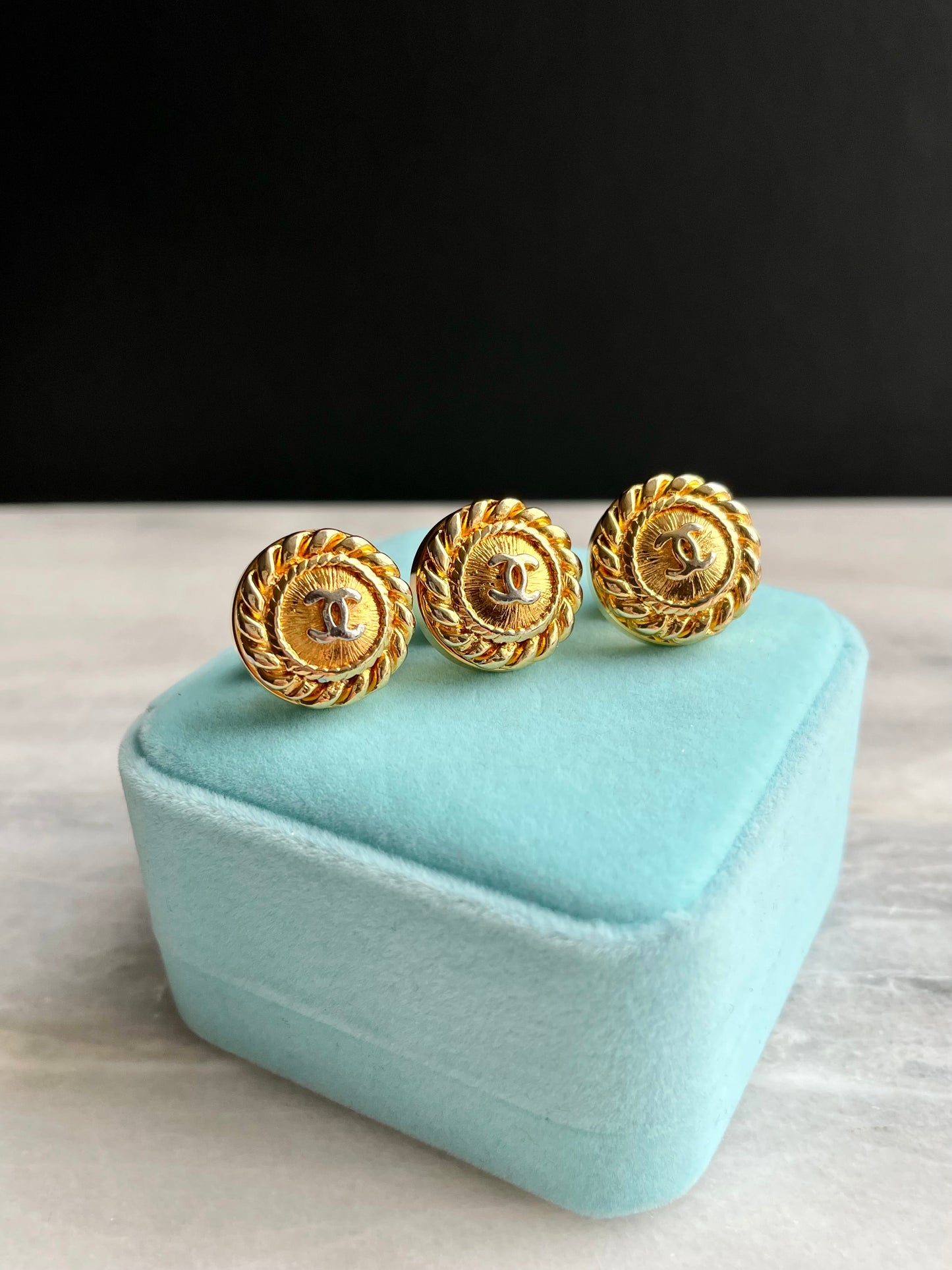 Vintage reworked Chanel button pin