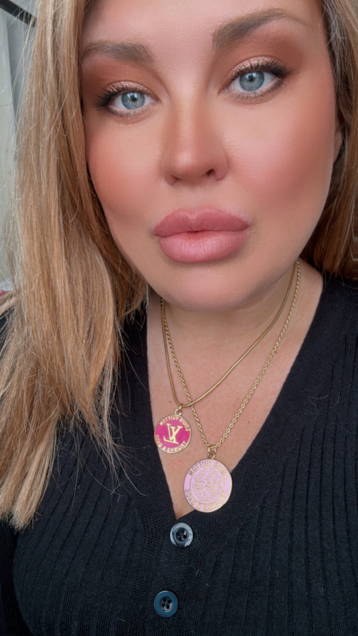 Baby Pink Huge Louis Vuitton TRUNK Authentic gold reworked Louis Vuitton Necklace - VERY rare!