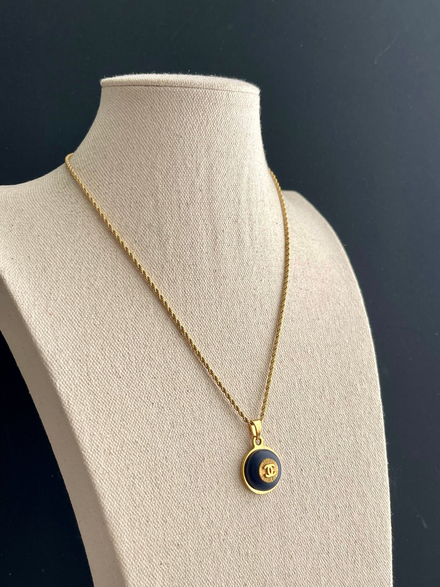 Vintage Authentic Reworked delicate gold CHANEL Necklace