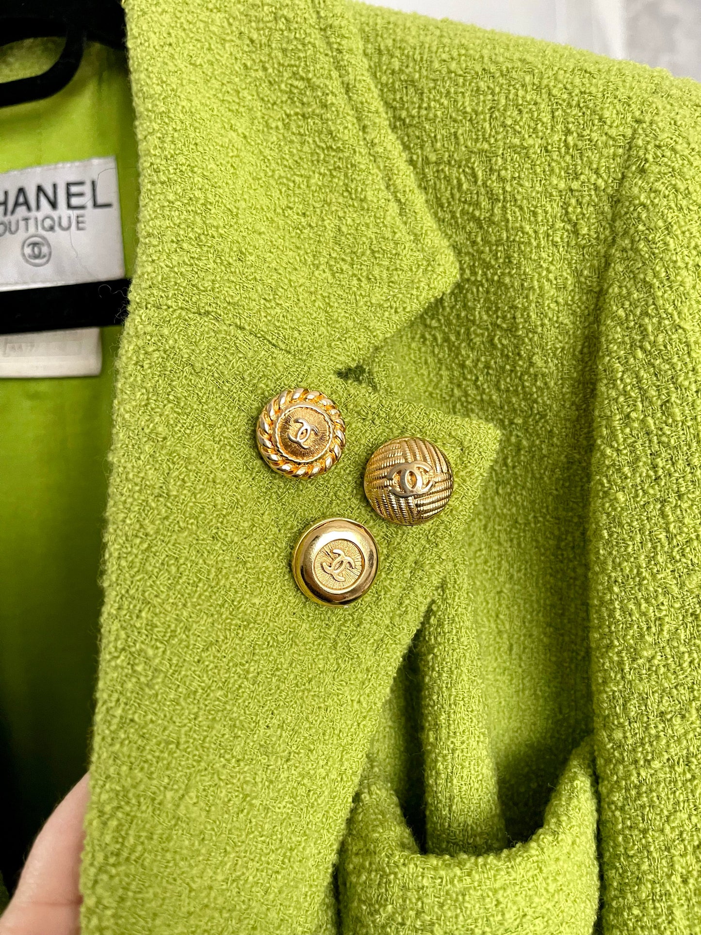 Vintage reworked Chanel button pin