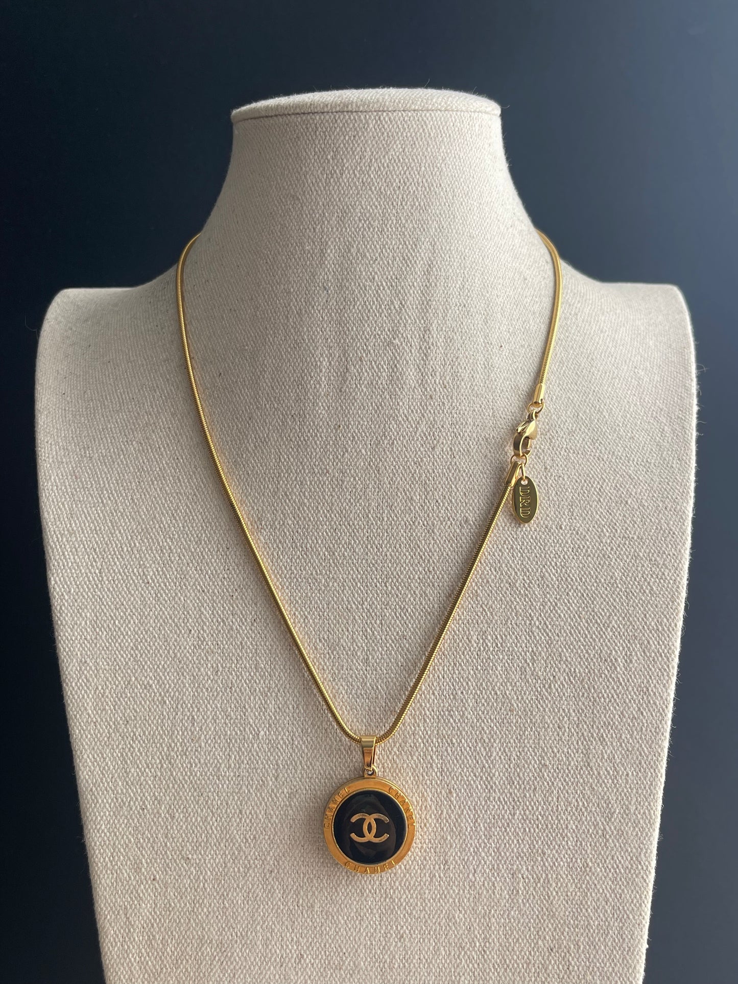 Vintage Authentic reworked Gold button Necklace