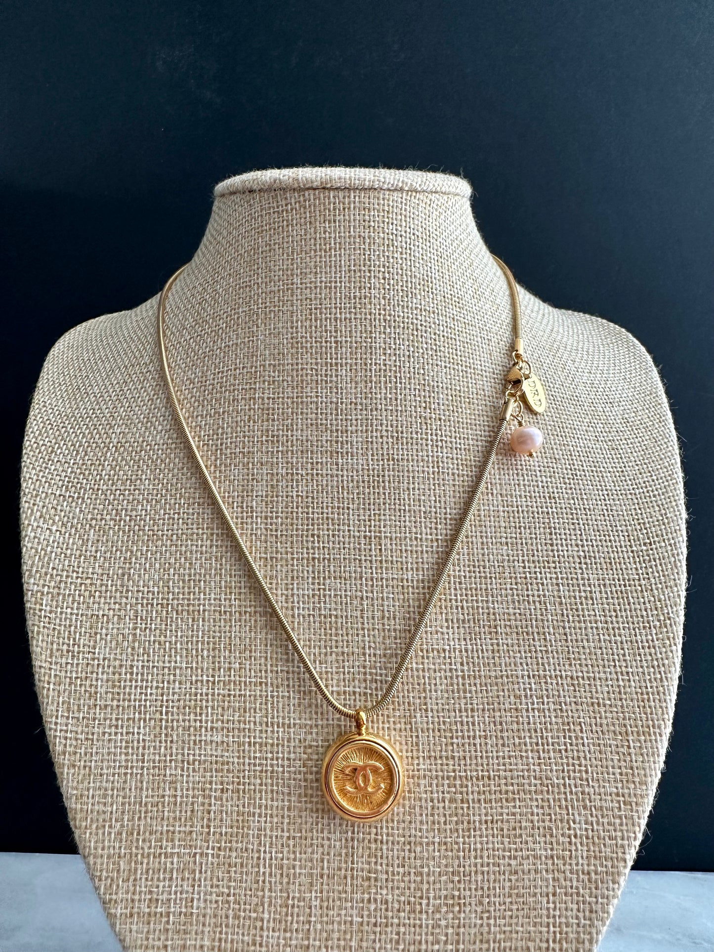 SUPER RARE Vintage Authentic reworked Gold button Necklace