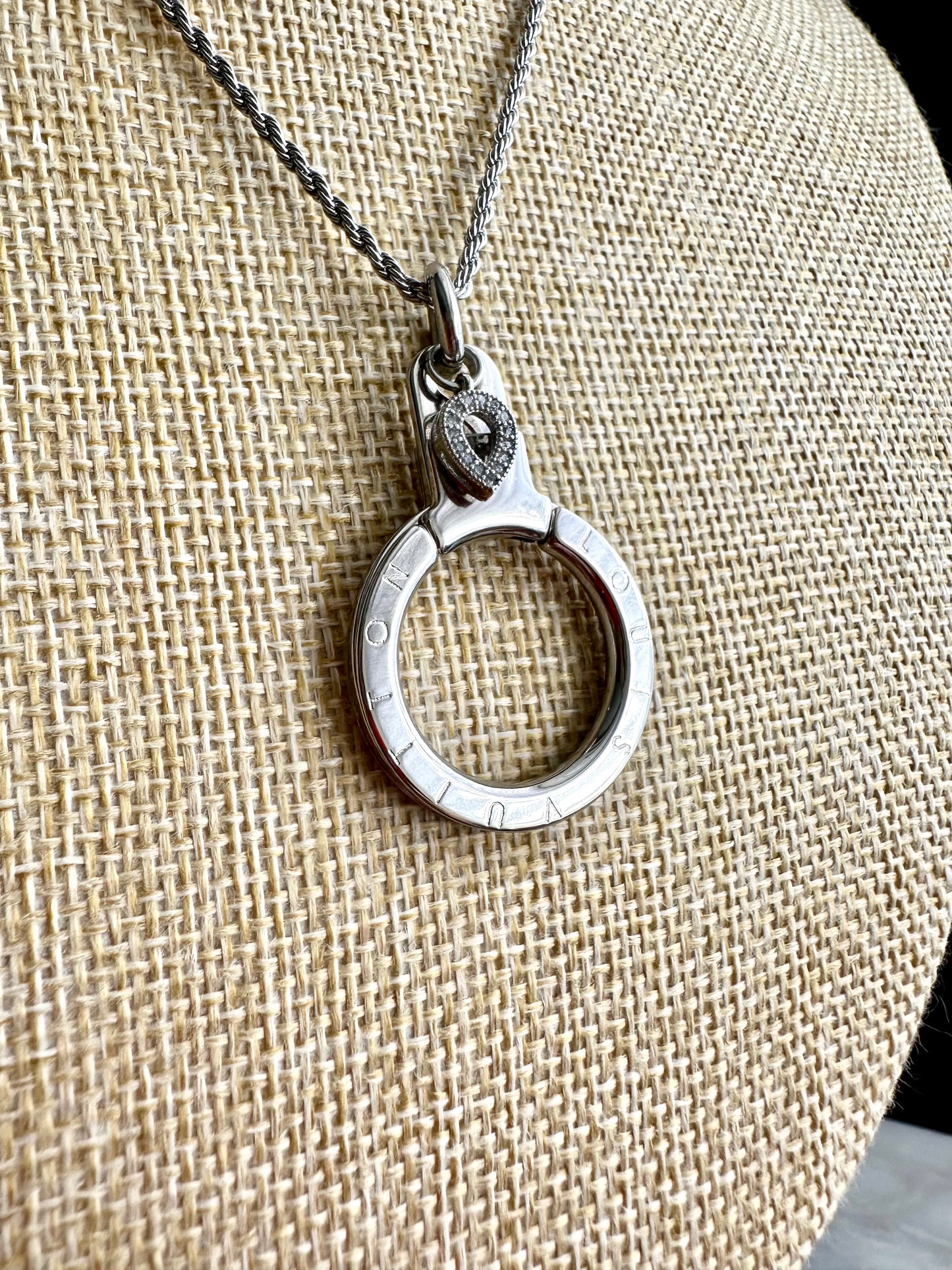 Authentic silver reworked Louis Vuitton Clasp Necklace - VERY rare!