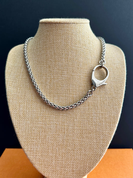 Authentic silver reworked Louis Vuitton Clasp Necklace - VERY rare!