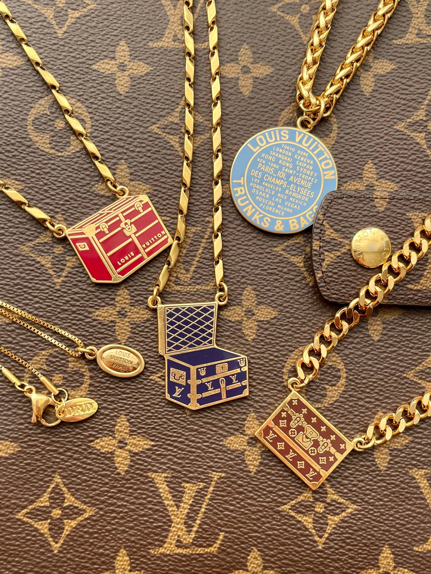 Yellow Huge Louis Vuitton TRUNK Authentic gold reworked Louis Vuitton Necklace - VERY rare!