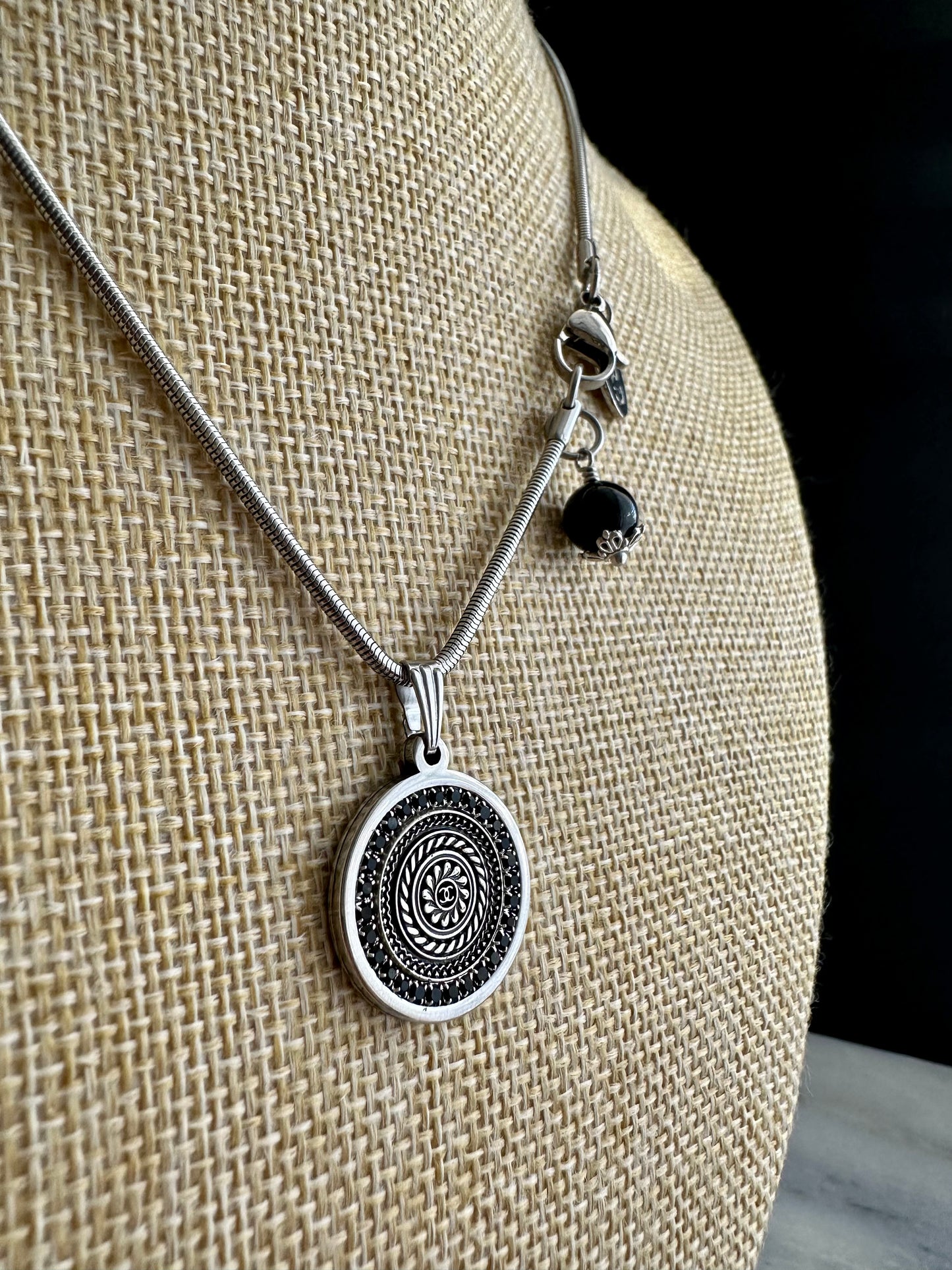 Authentic Reworked silver Button Necklace