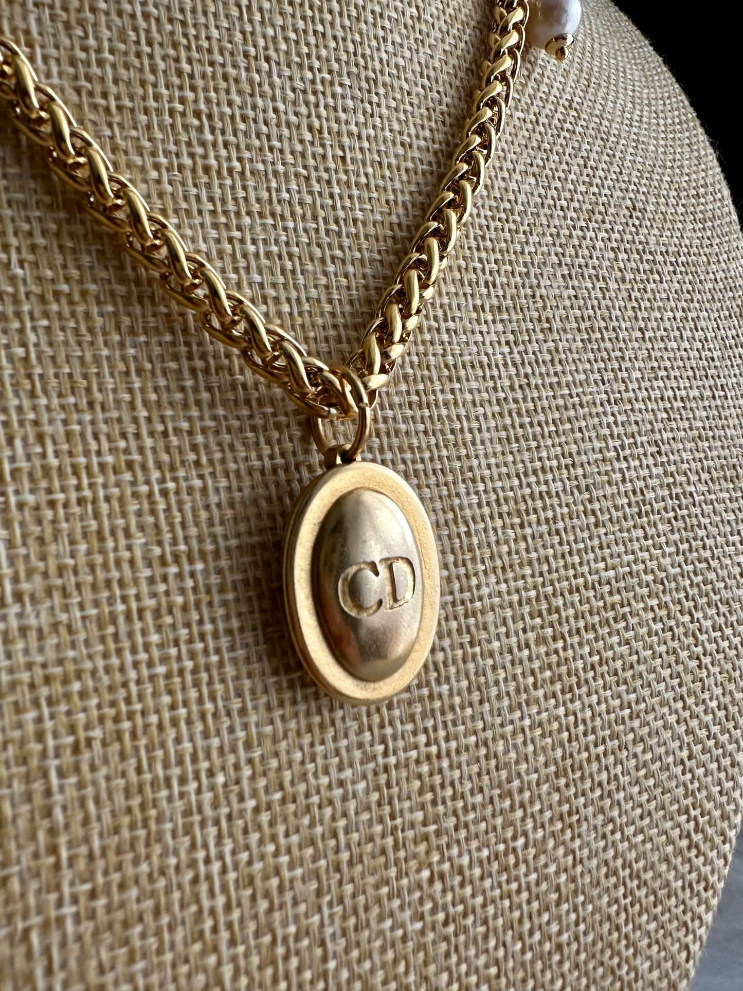 SUPER RARE Large Vintage Authentic DIOR button Necklace