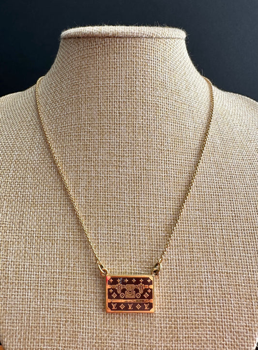 Brown Louis Vuitton TRUNK Authentic gold reworked Louis Vuitton Necklace - VERY rare!