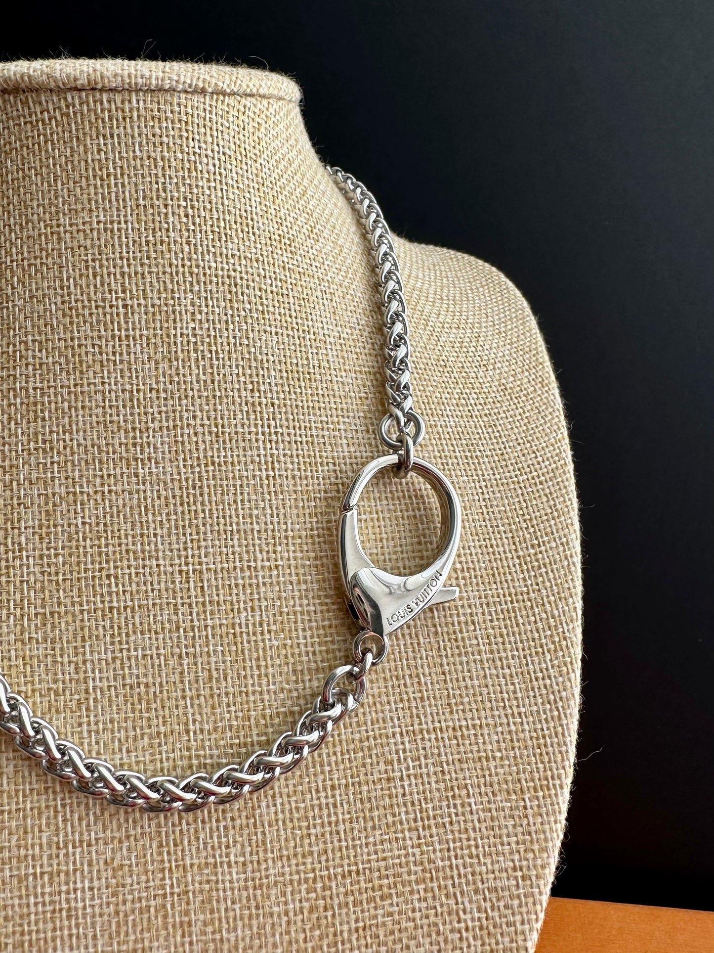 Authentic silver reworked Louis Vuitton Clasp Necklace - VERY rare!