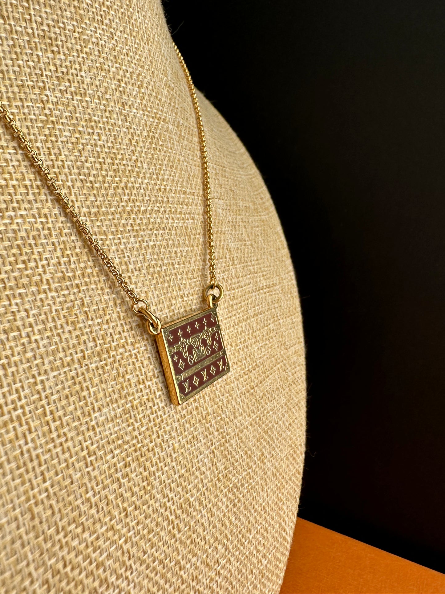 Brown Louis Vuitton TRUNK Authentic gold reworked Louis Vuitton Necklace - VERY rare!