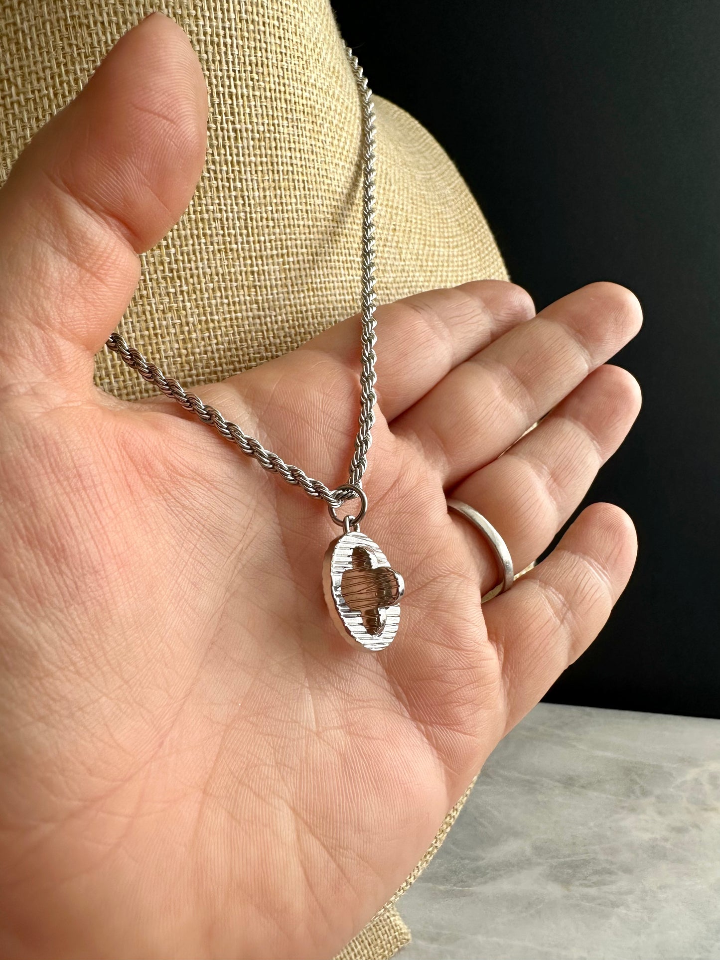 Authentic silver reworked Louis Vuitton Necklace - VERY rare!