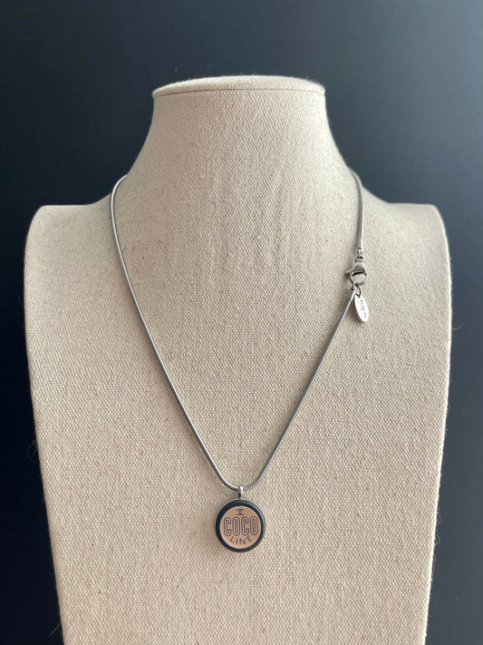 Authentic Reworked silver Button Necklace