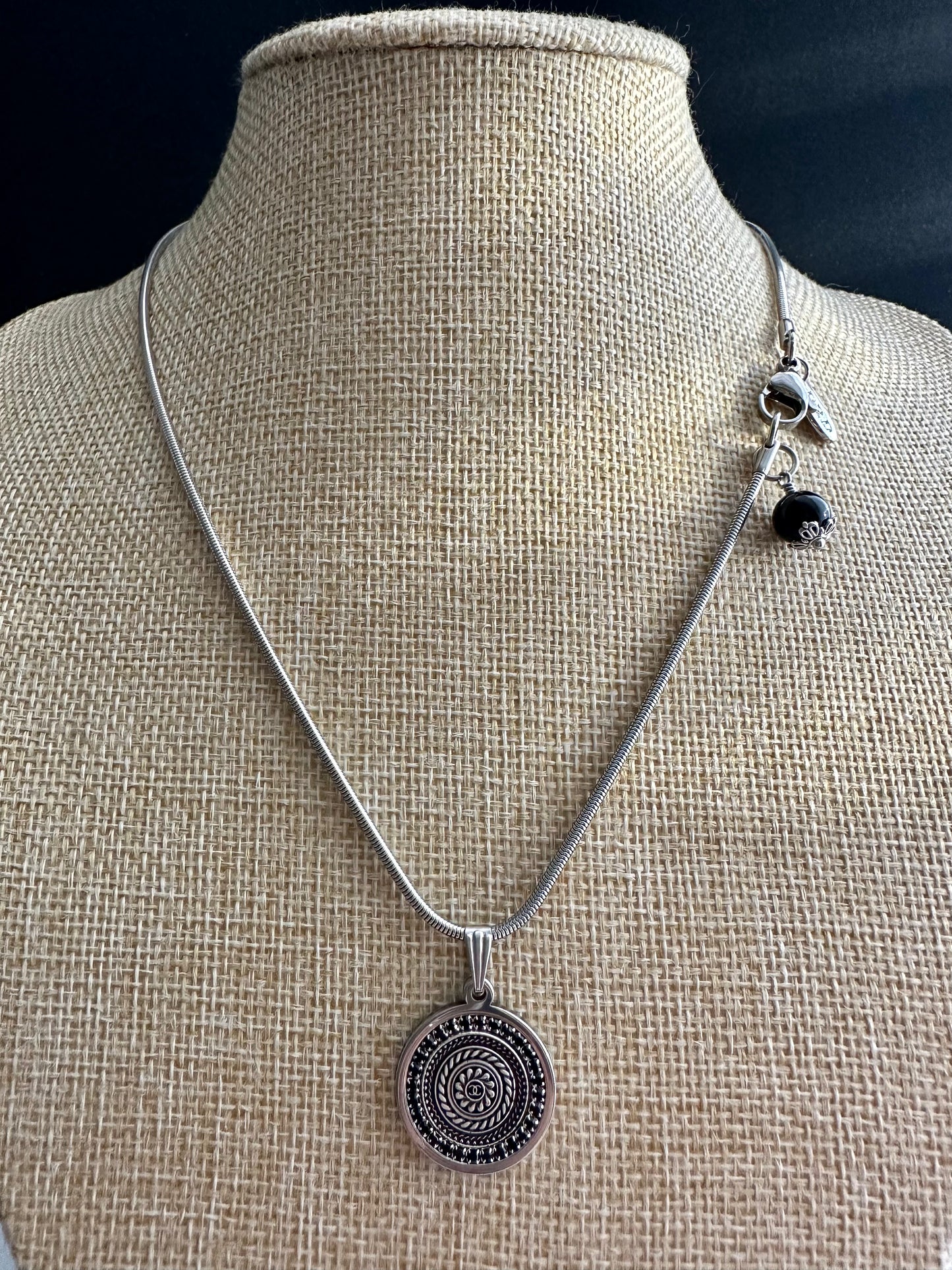 Authentic Reworked silver Button Necklace