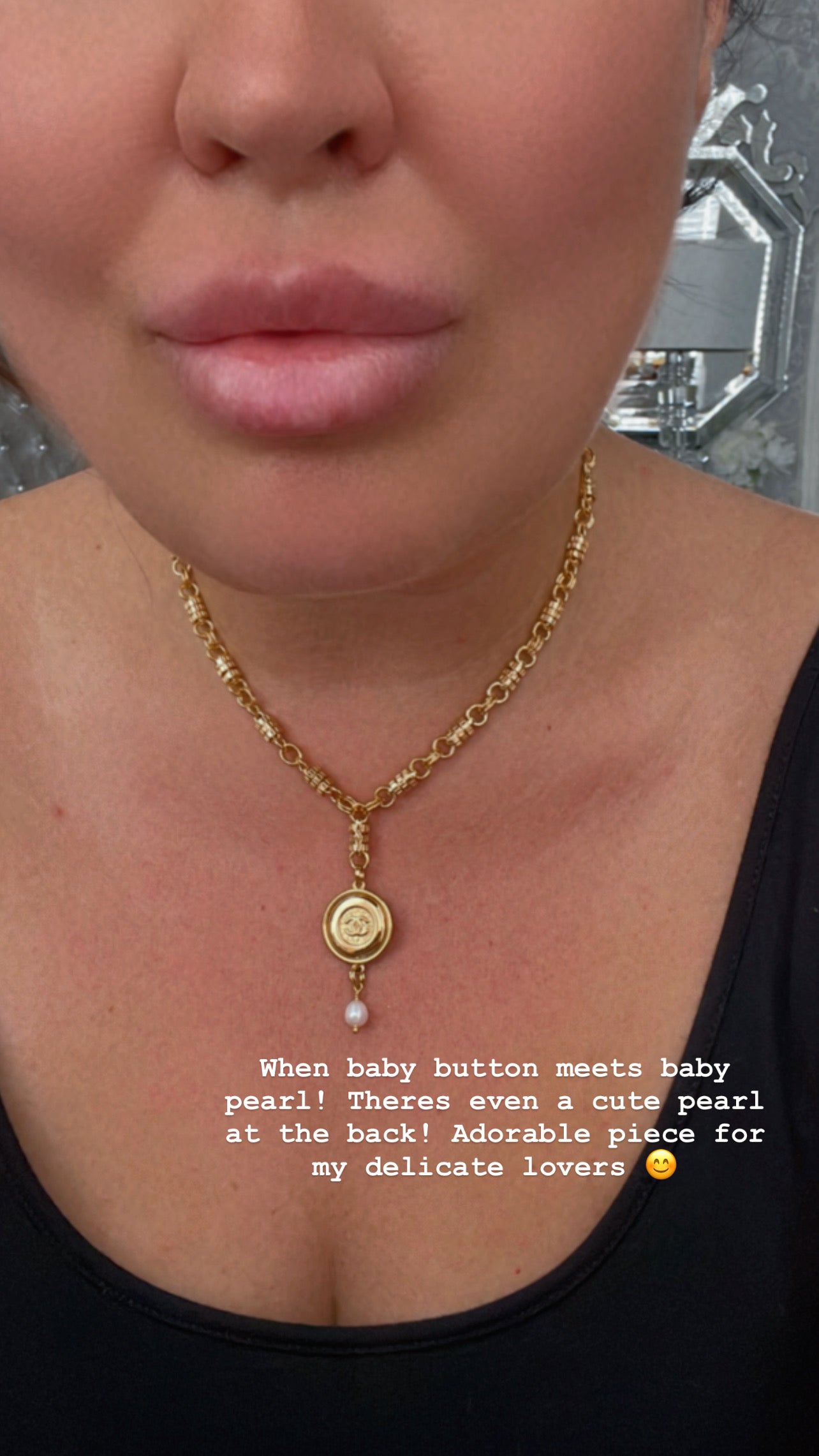 Vintage Authentic reworked Gold button Necklace