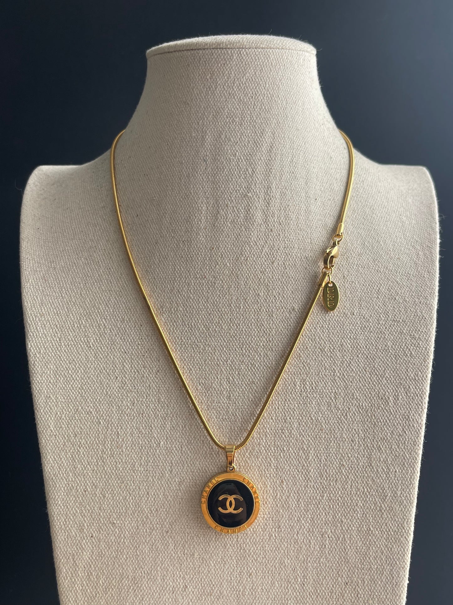 Vintage Authentic reworked Gold button Necklace