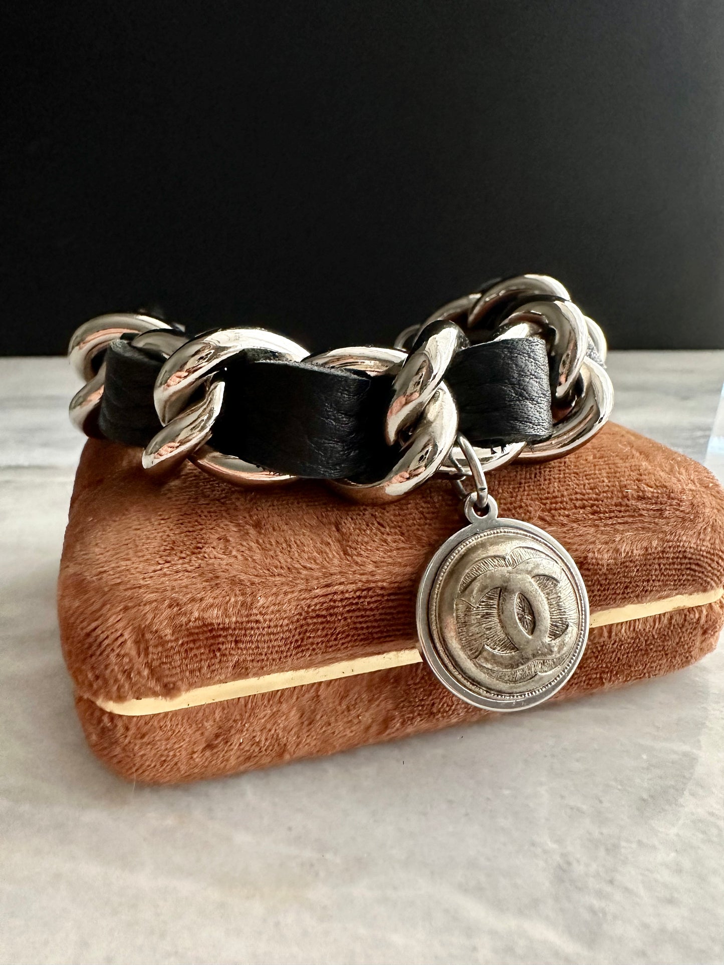 🖤Black Coco Authentic Reworked button bracelet