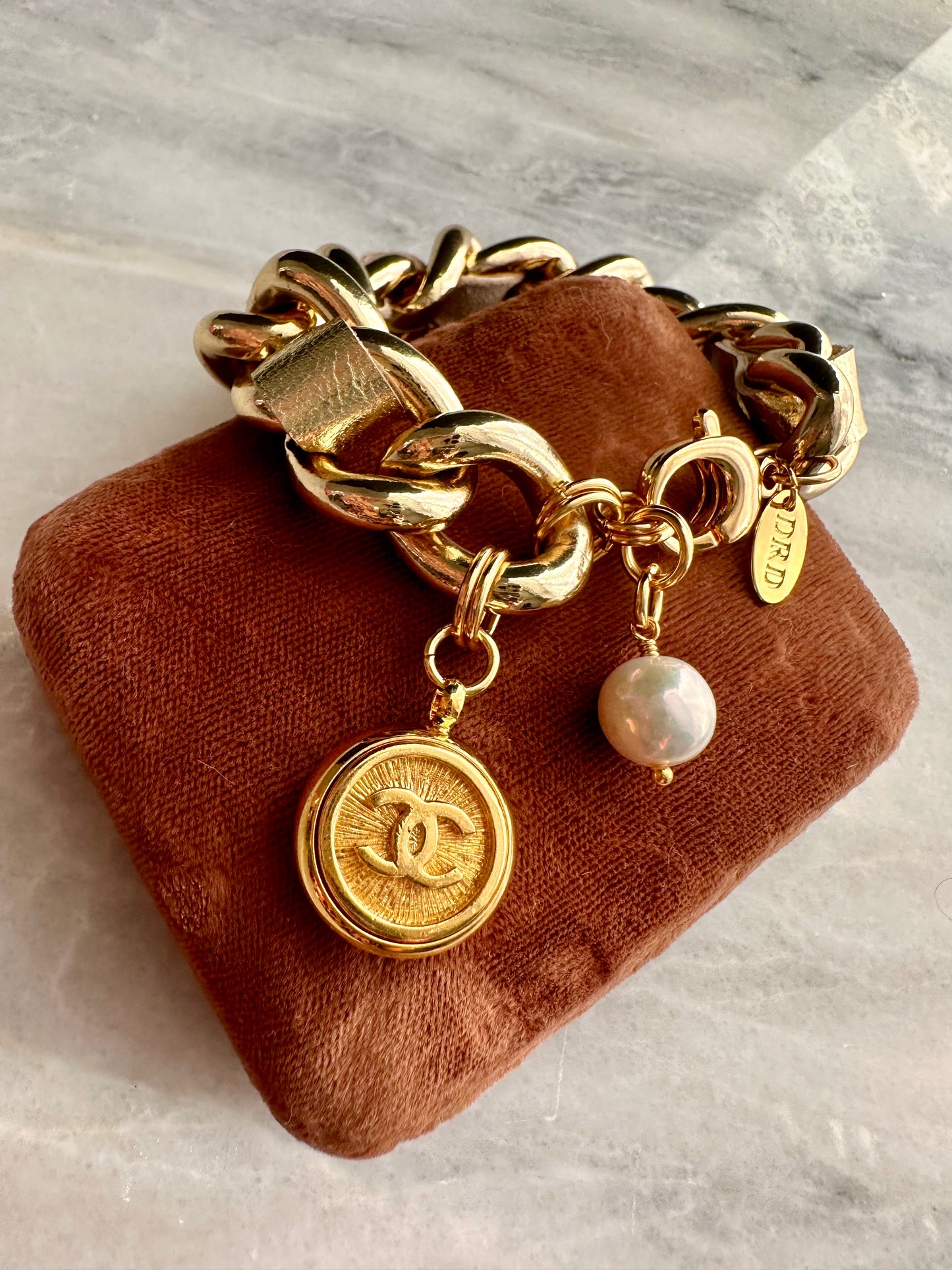 ✨ Gold Coco Authentic Reworked button bracelet