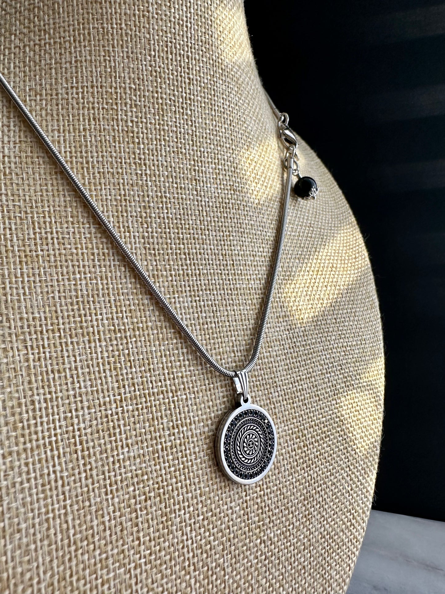 Authentic Reworked silver Button Necklace