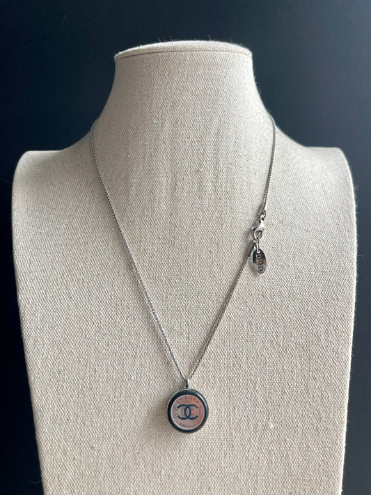 Authentic Reworked silver Button Necklace